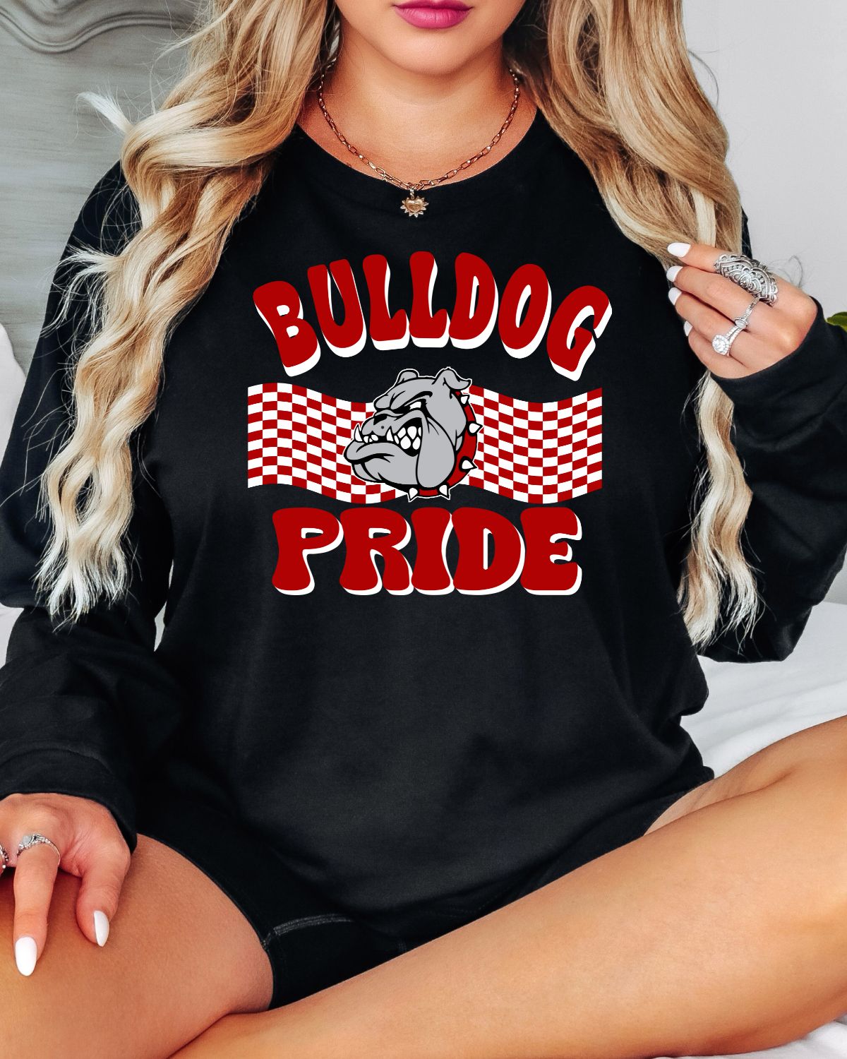 Bulldog Pride Checkered Banner DTF Transfer