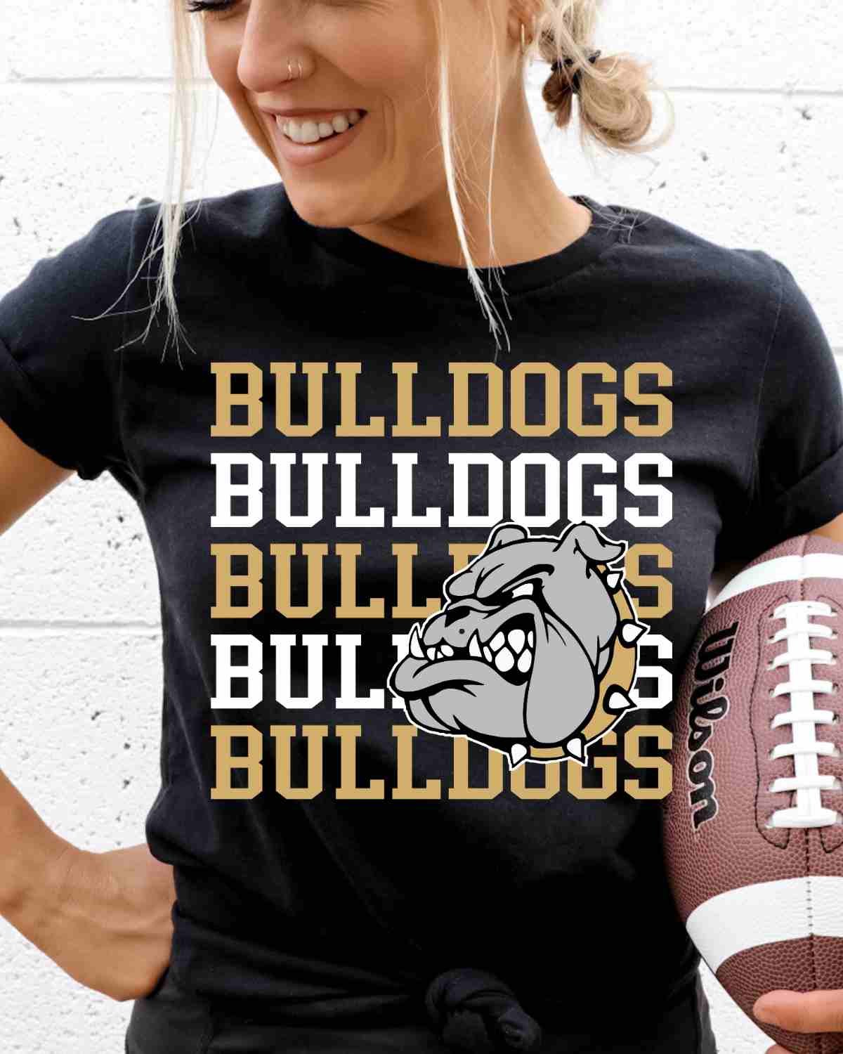 Bulldogs Repeating Logo DTF Transfer - Rustic Grace Heat Transfer Company