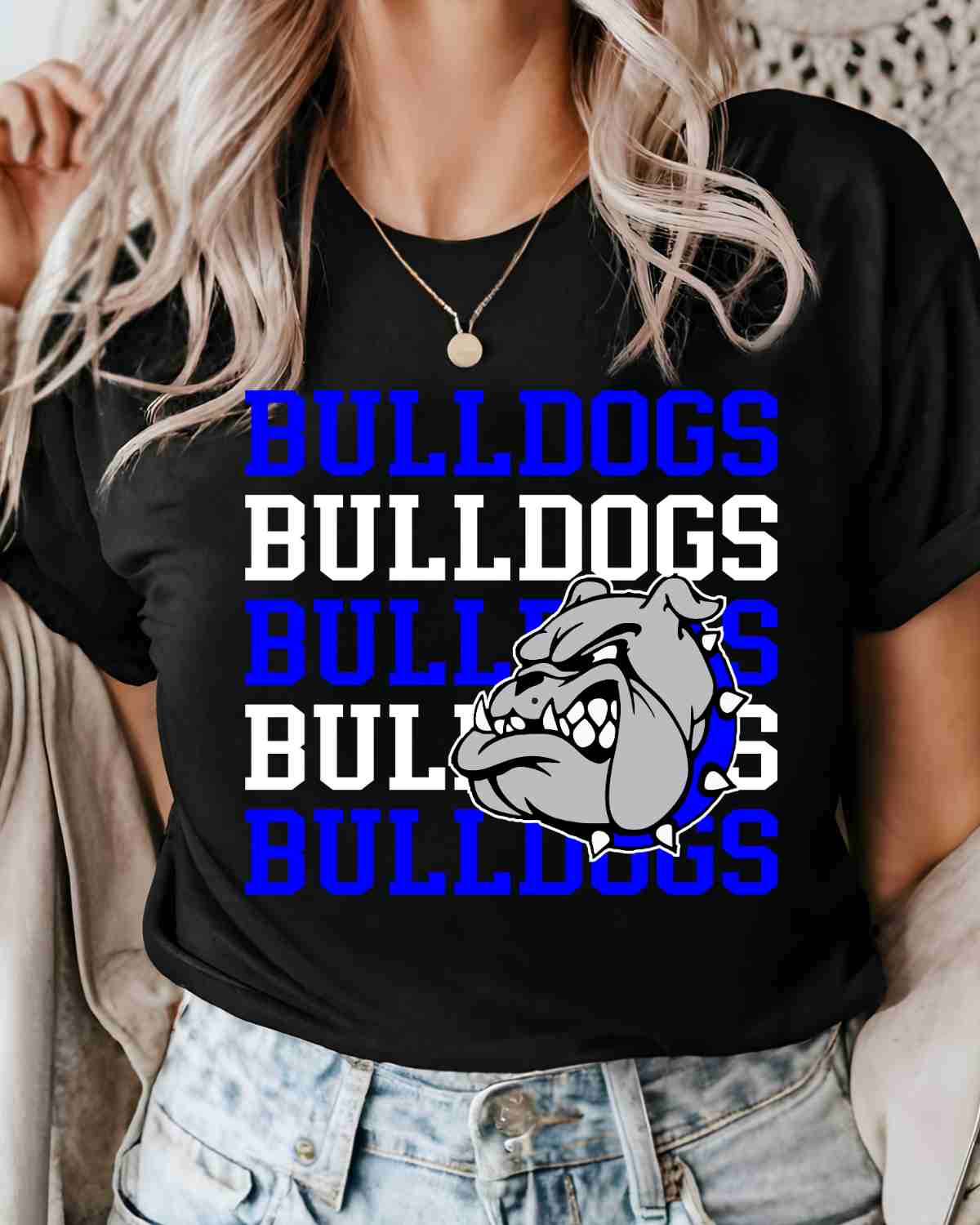 Bulldogs Repeating Logo DTF Transfer