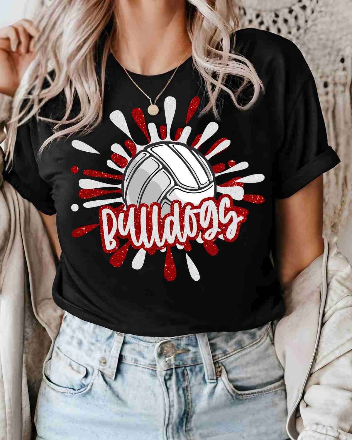 Bulldogs Volleyball Splatter DTF Transfer