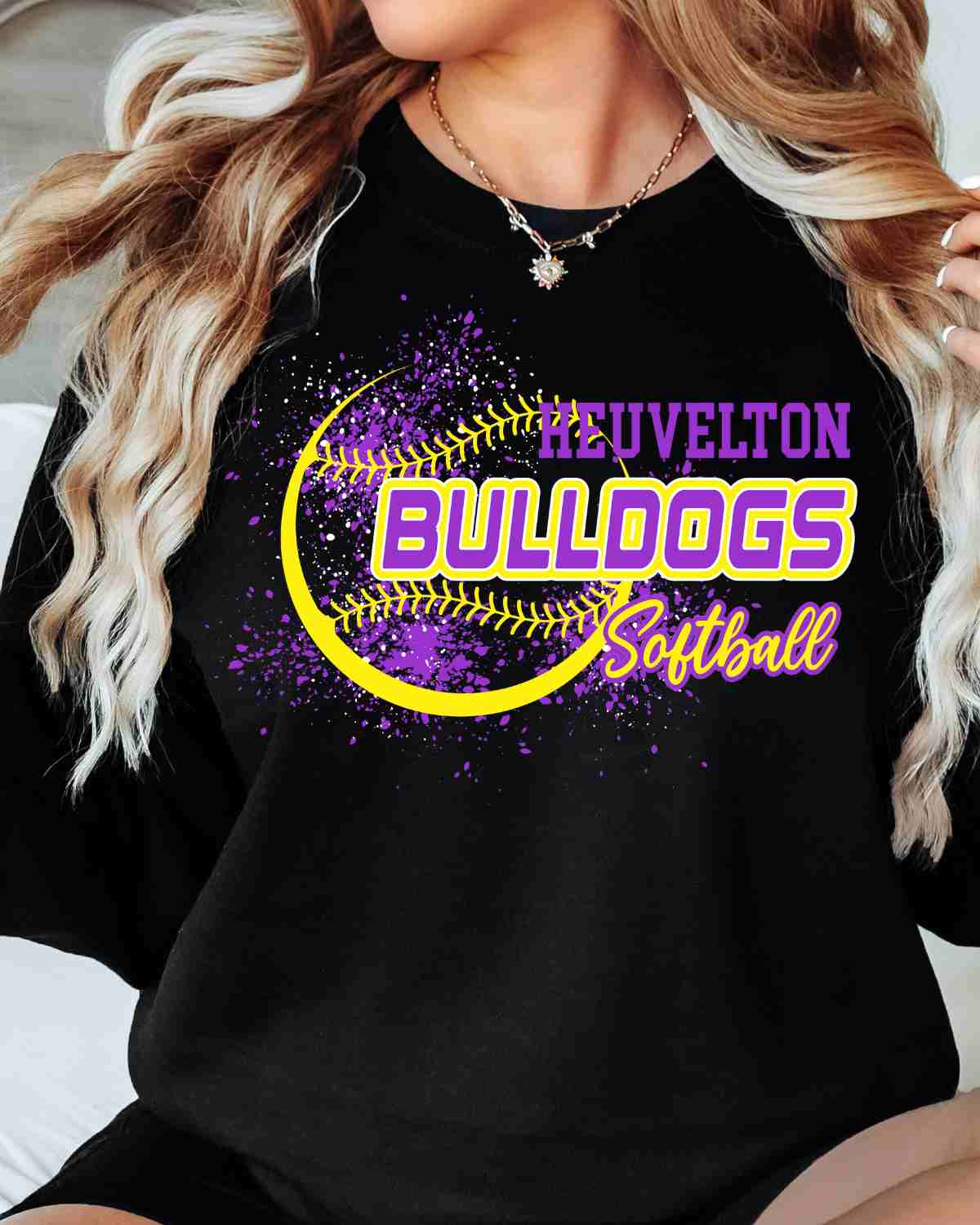 Heuvelton Bulldogs Softball Splatter DTF Transfer