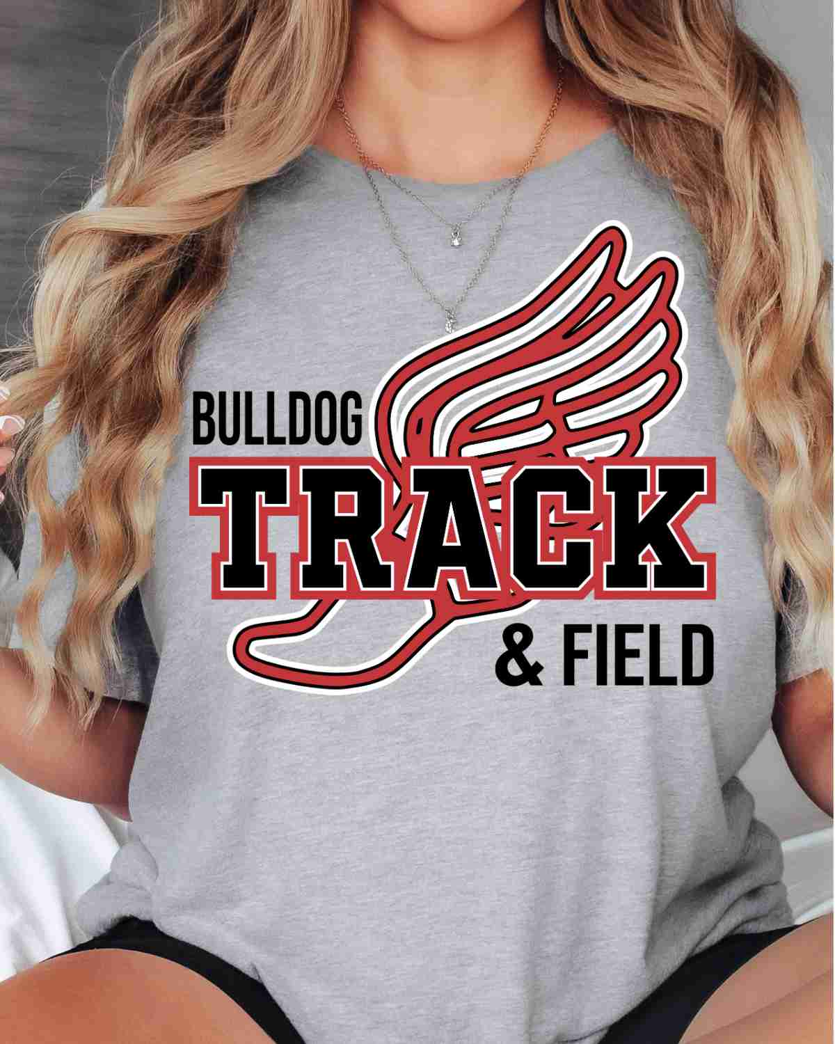 Bulldog Track & Field Winged Shoe DTF Transfer