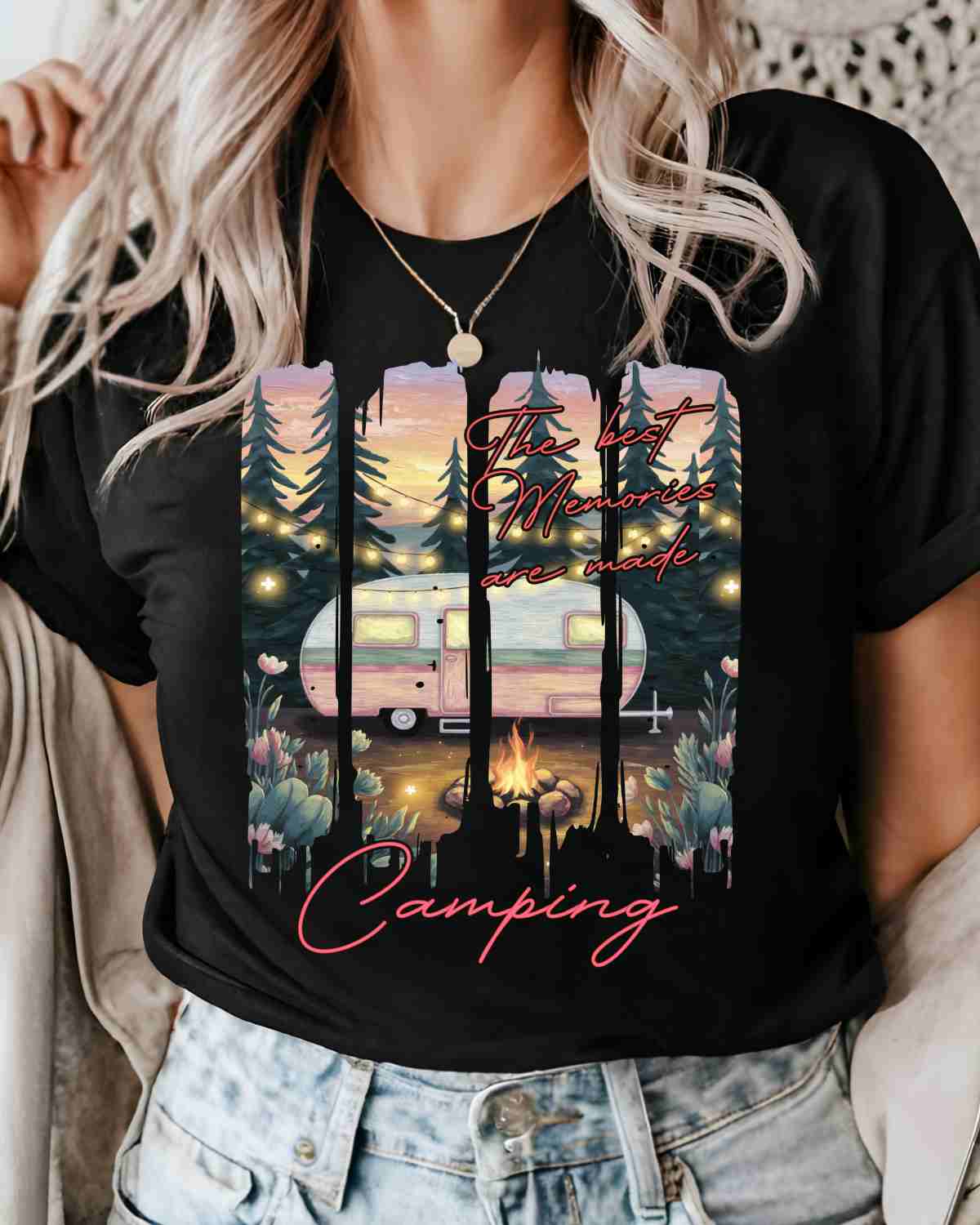 Camping Brushstroke DTF Transfer