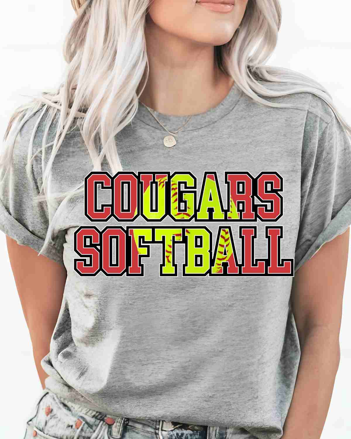 Cougars Softball Words DTF Transfer