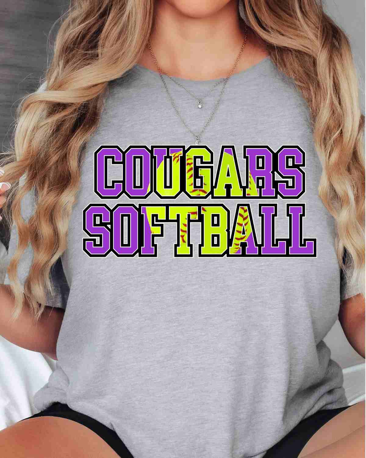 Cougars Softball Words DTF Transfer