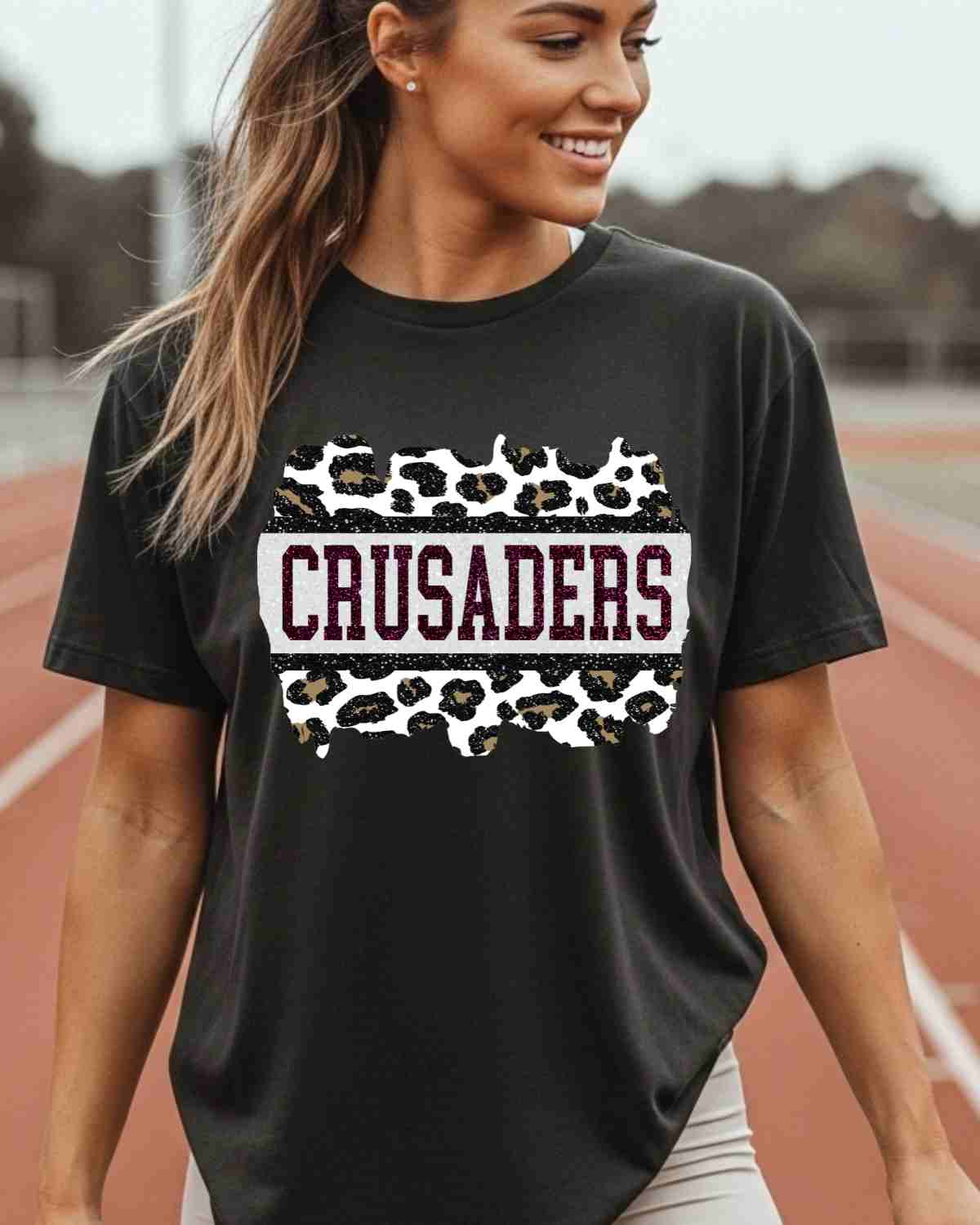 Crusaders Leopard Glitter Swash DTF Transfer - Rustic Grace Heat Transfer Company