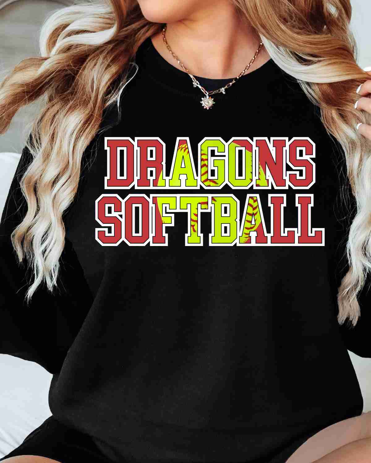 Dragons Softball Words DTF Transfer