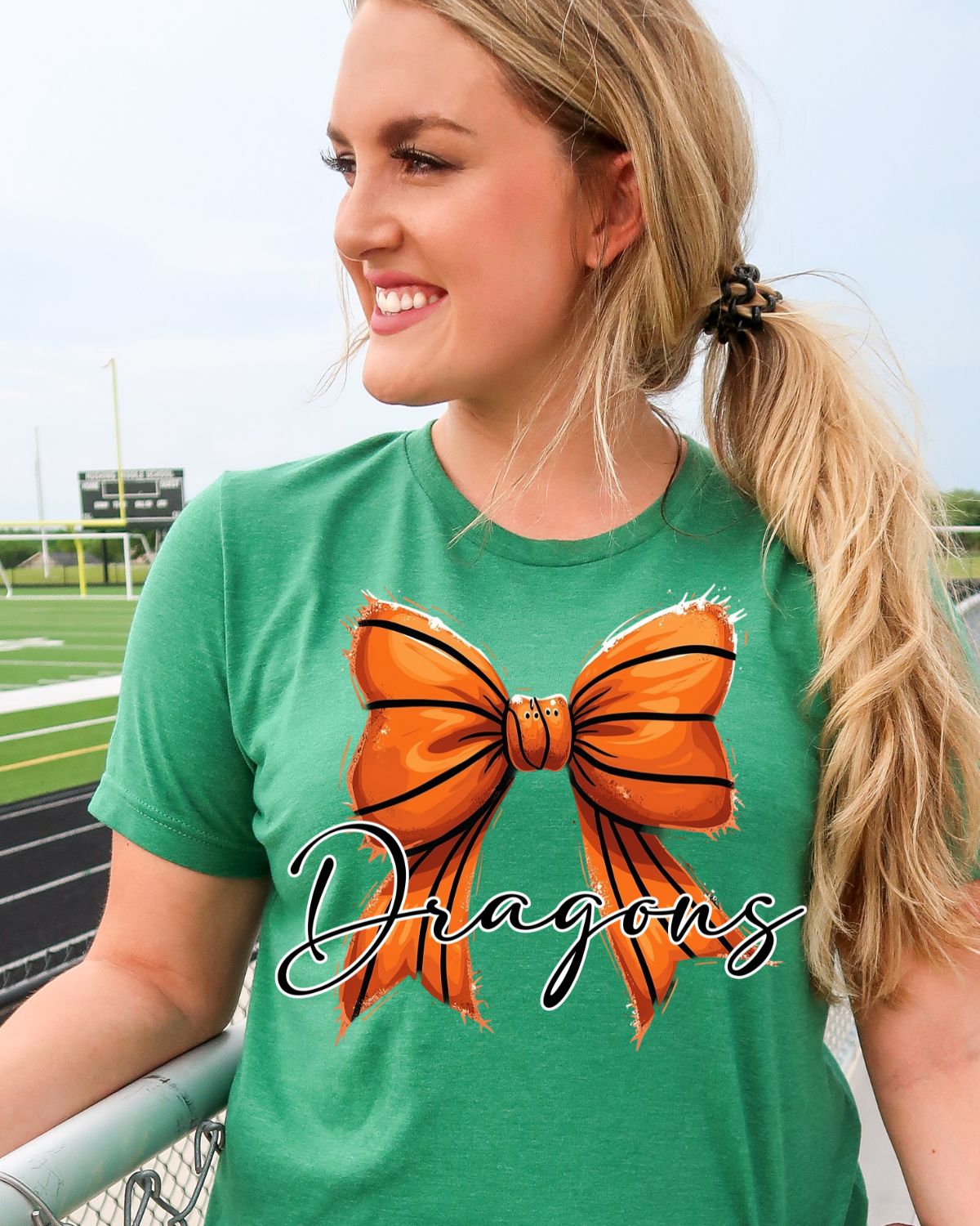 Dragons Basketball Coquette Bow DTF Transfer