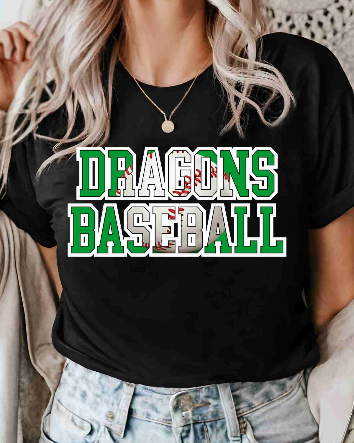 Dragons Baseball Words DTF Transfer