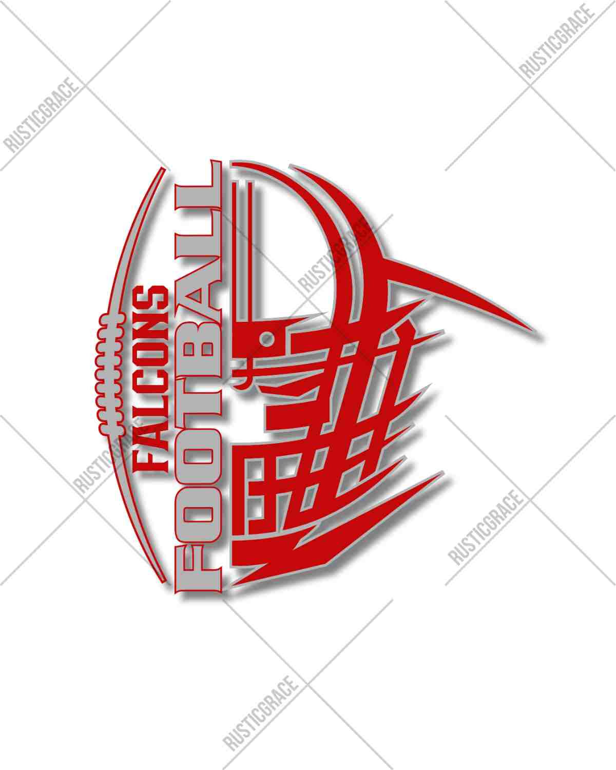 Falcons Football Helmet Split DTF Transfer