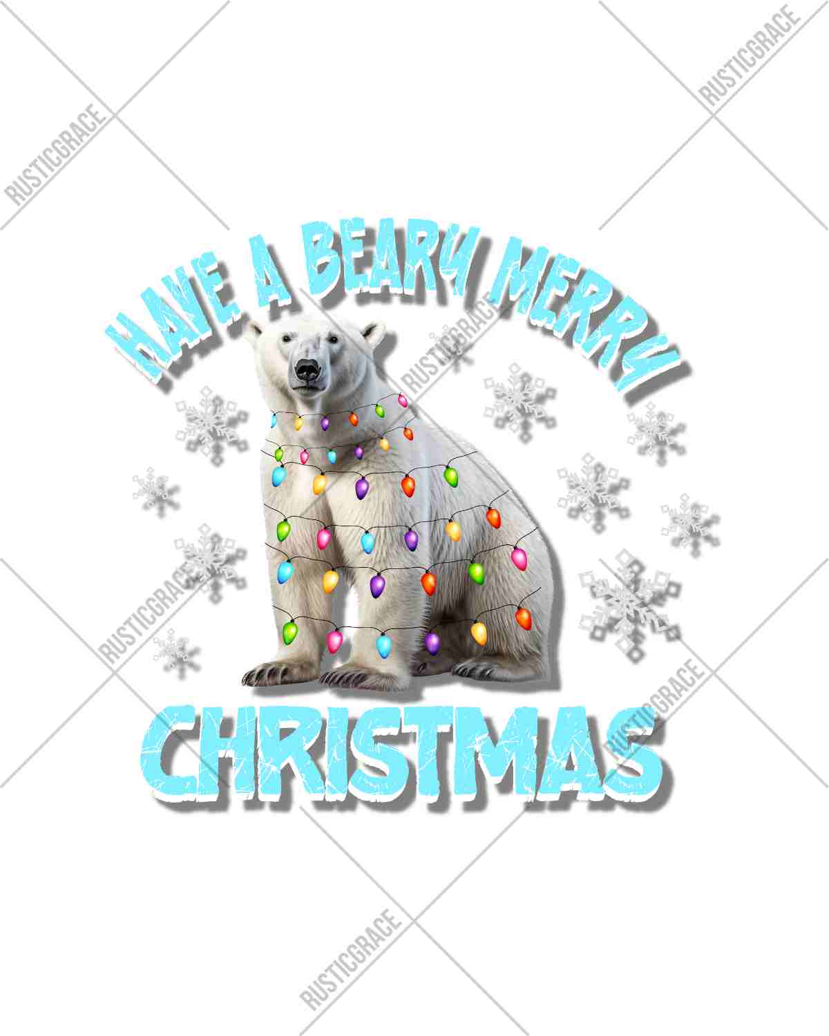 Have a Beary Merry Christmas Polar Bear DTF Transfer
