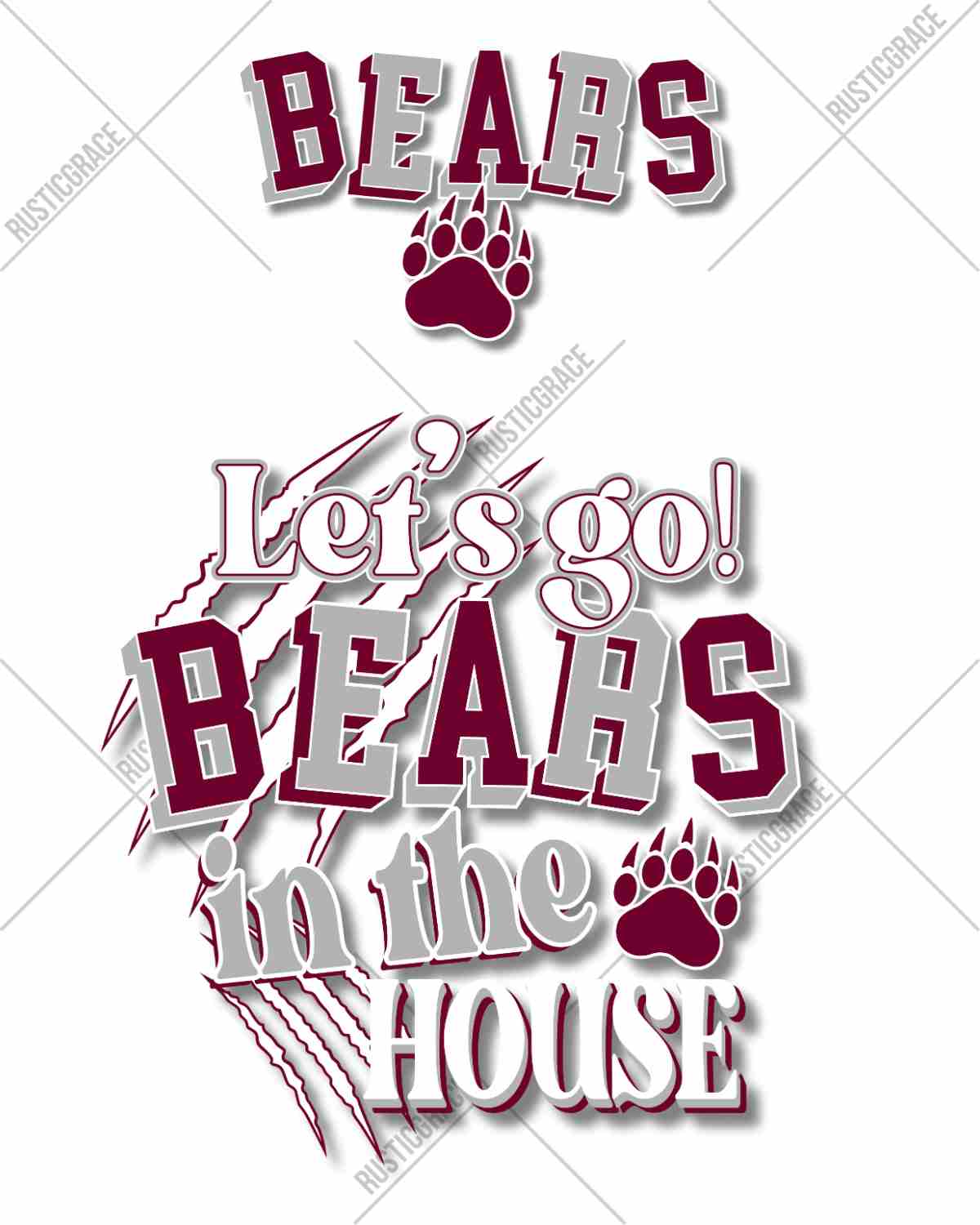 Let's Go Bears in the House DTF Transfer