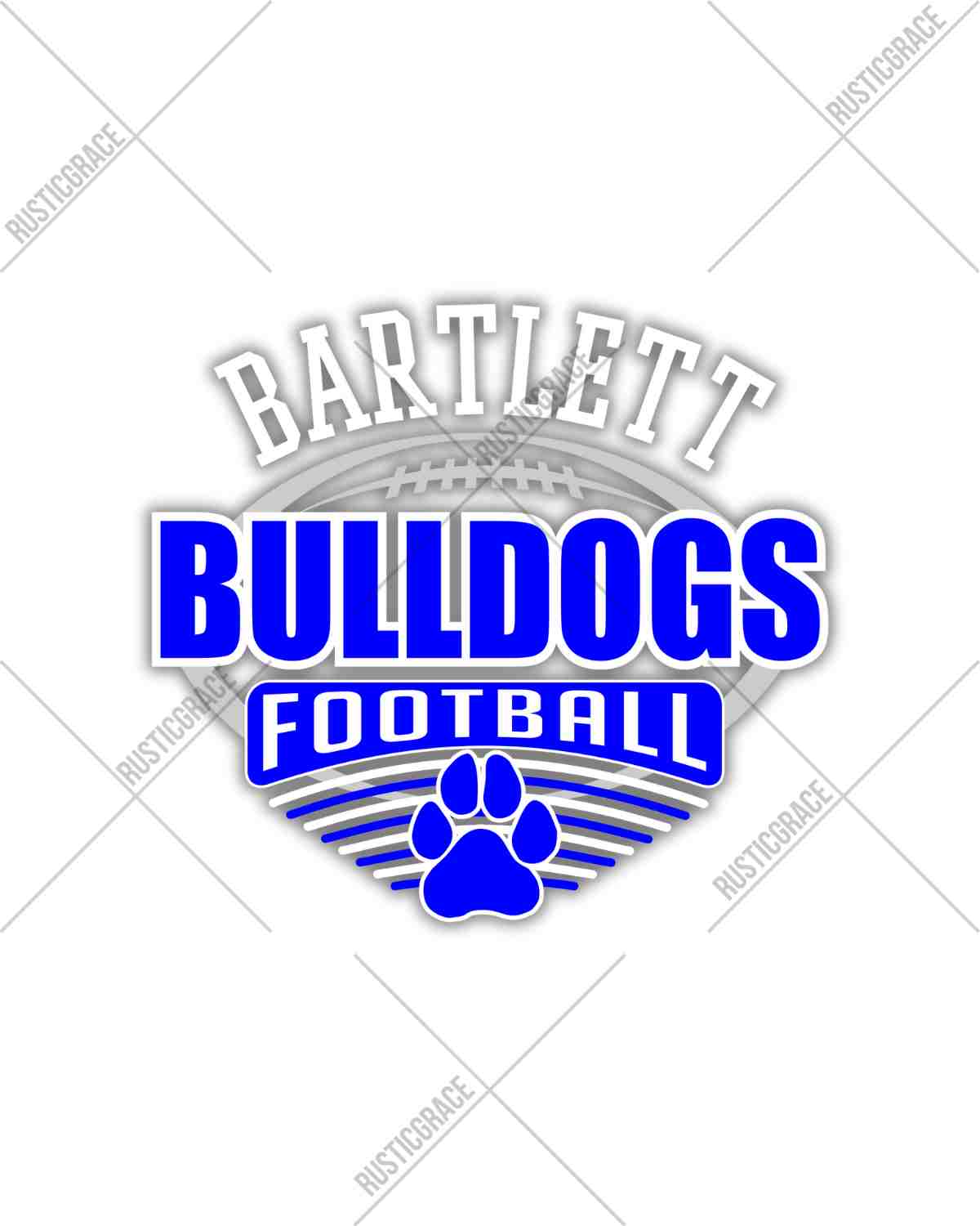 Bartlett Bulldogs Football with Lines DTF Transfer