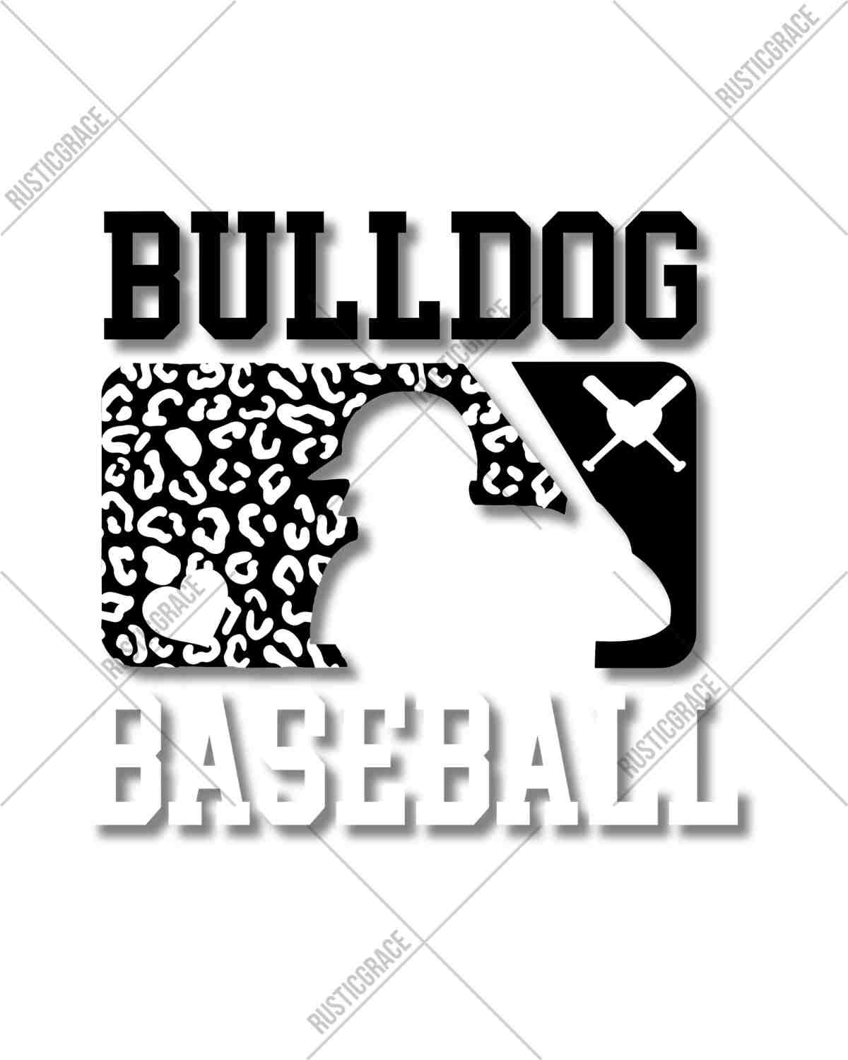 Bulldogs Baseball Leopard Man DTF Transfer
