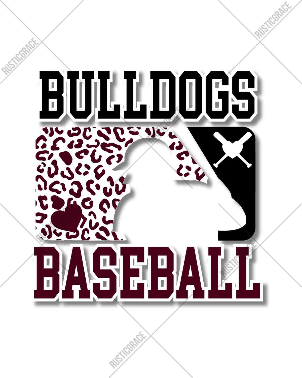 Bulldogs Baseball Leopard Man DTF Transfer