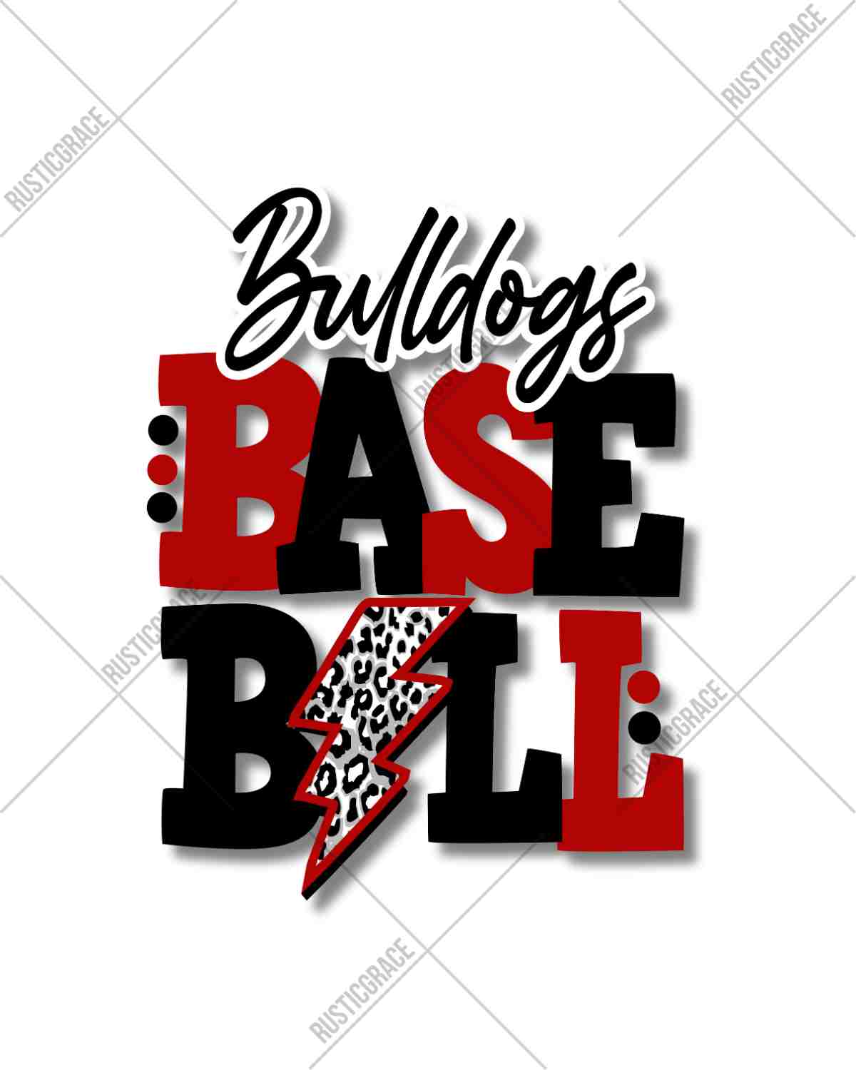 Bulldogs Baseball with Bolt DTF Transfer
