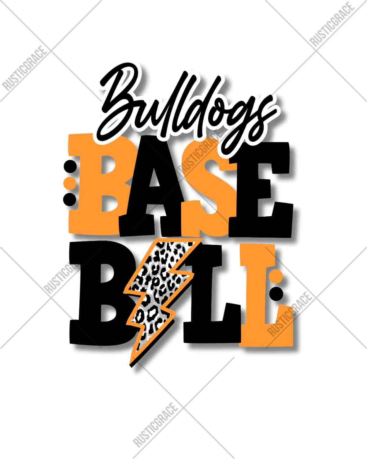 Bulldogs Baseball with Bolt DTF Transfer