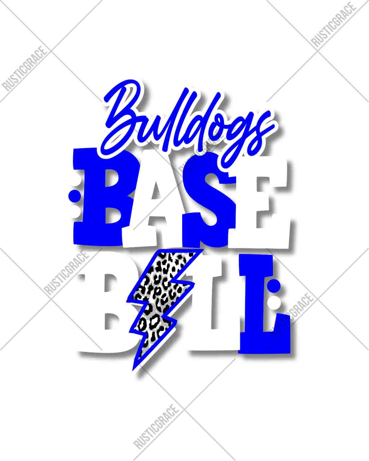 Bulldogs Baseball with Bolt DTF Transfer