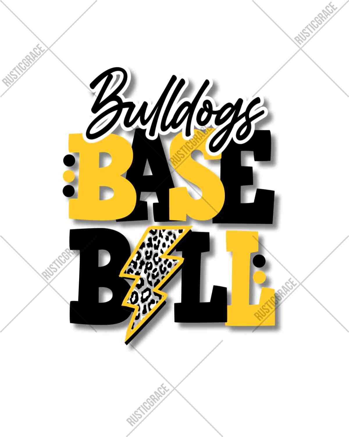 Bulldogs Baseball with Bolt DTF Transfer
