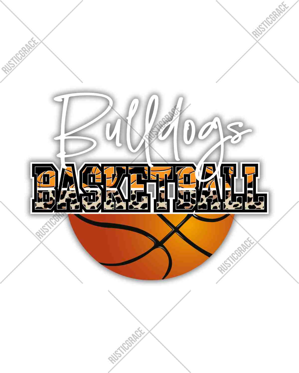 Bulldogs Basketball Half Ball DTF Transfer