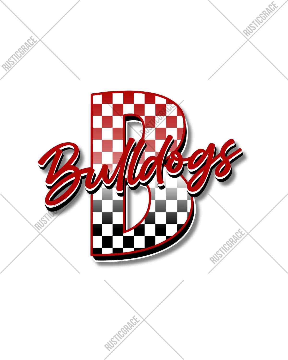 Bulldogs Checkered Letter DTF Transfer