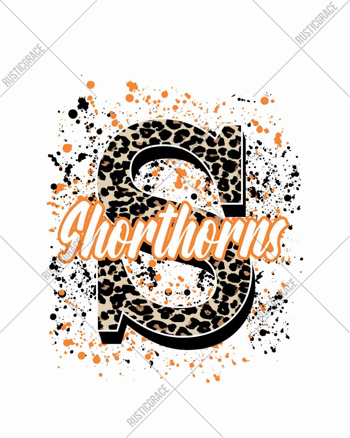 Shorthorns Letter Splatter DTF Transfer