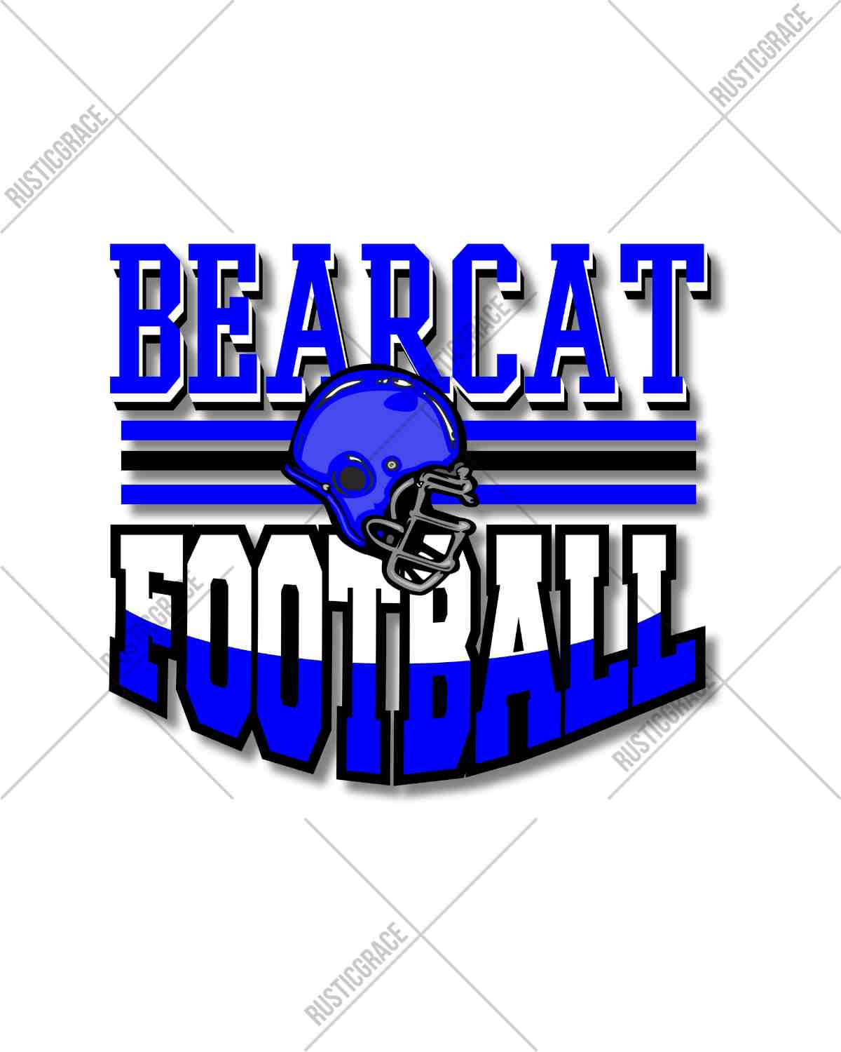 Bearcat Football Helmet in the Middle DTF Transfer