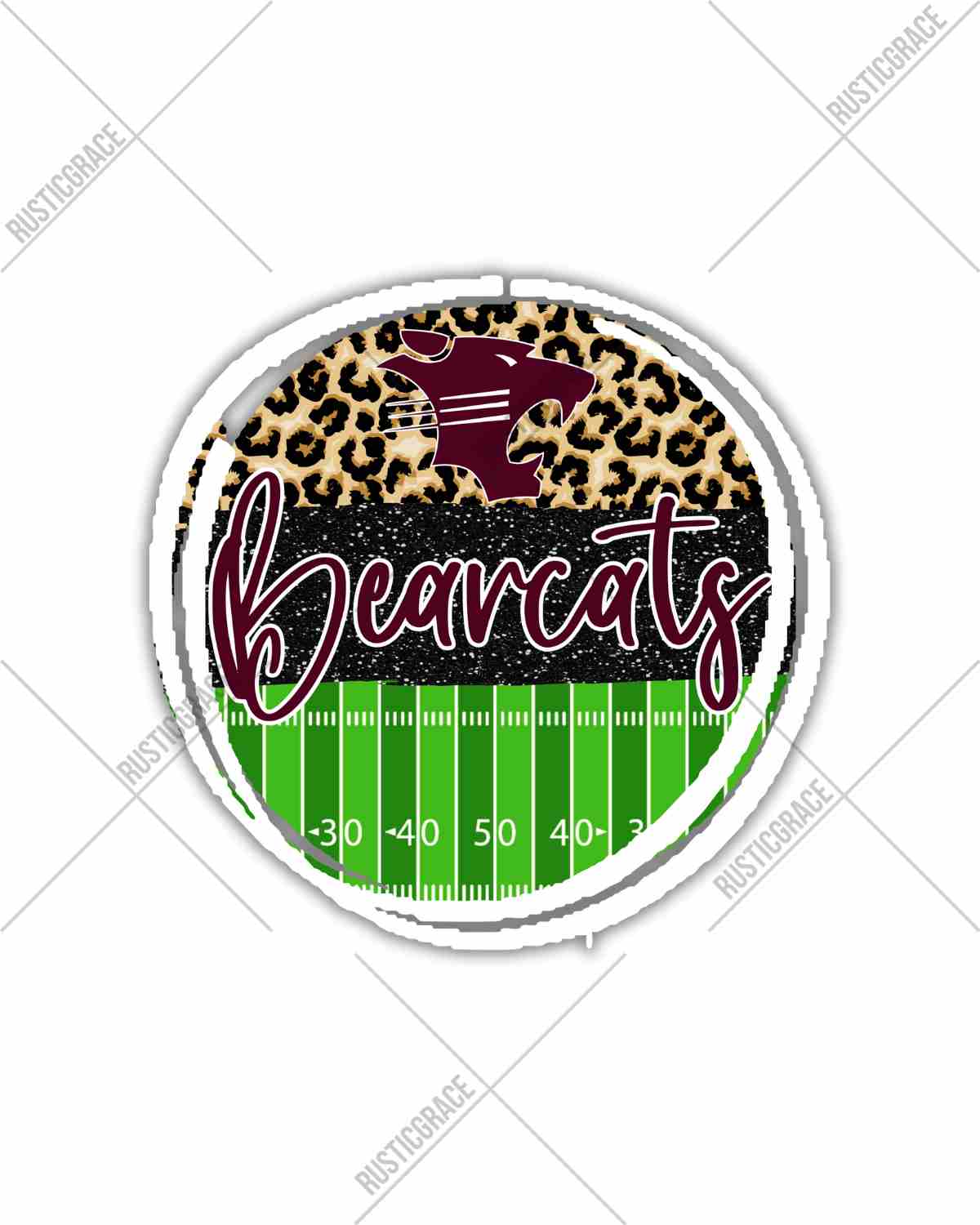 Bearcats Football Field Leopard DTF Transfer