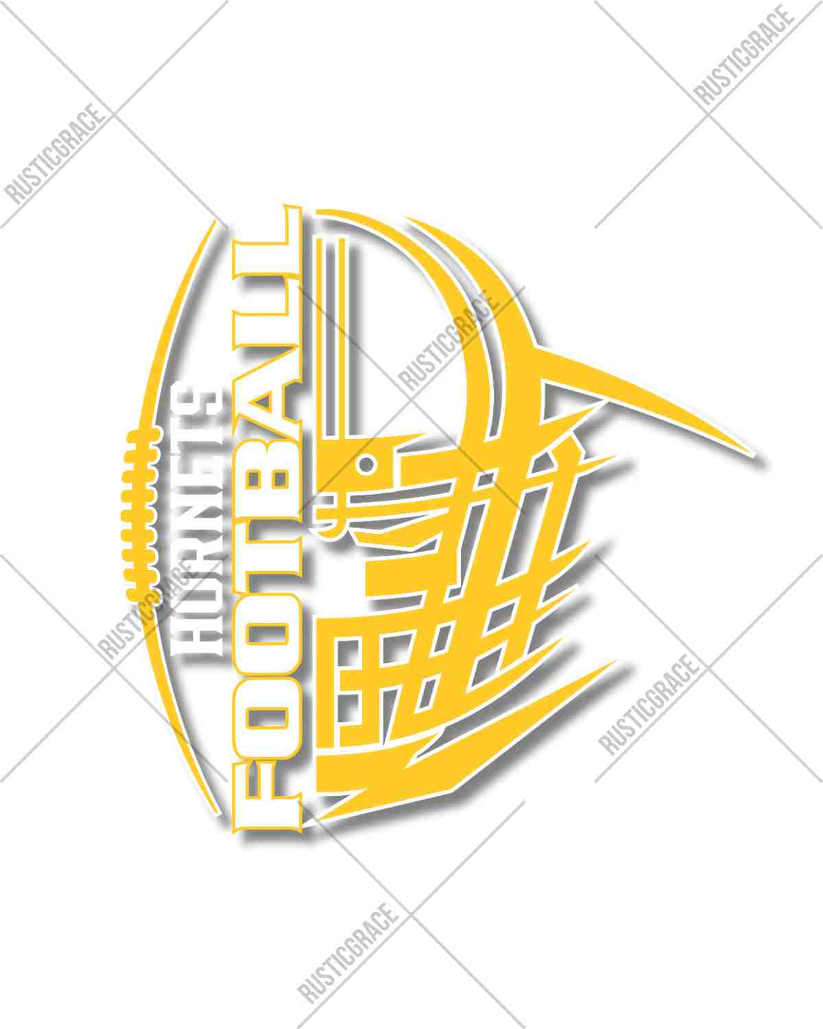 Hornets Football Helmet Split DTF Transfer