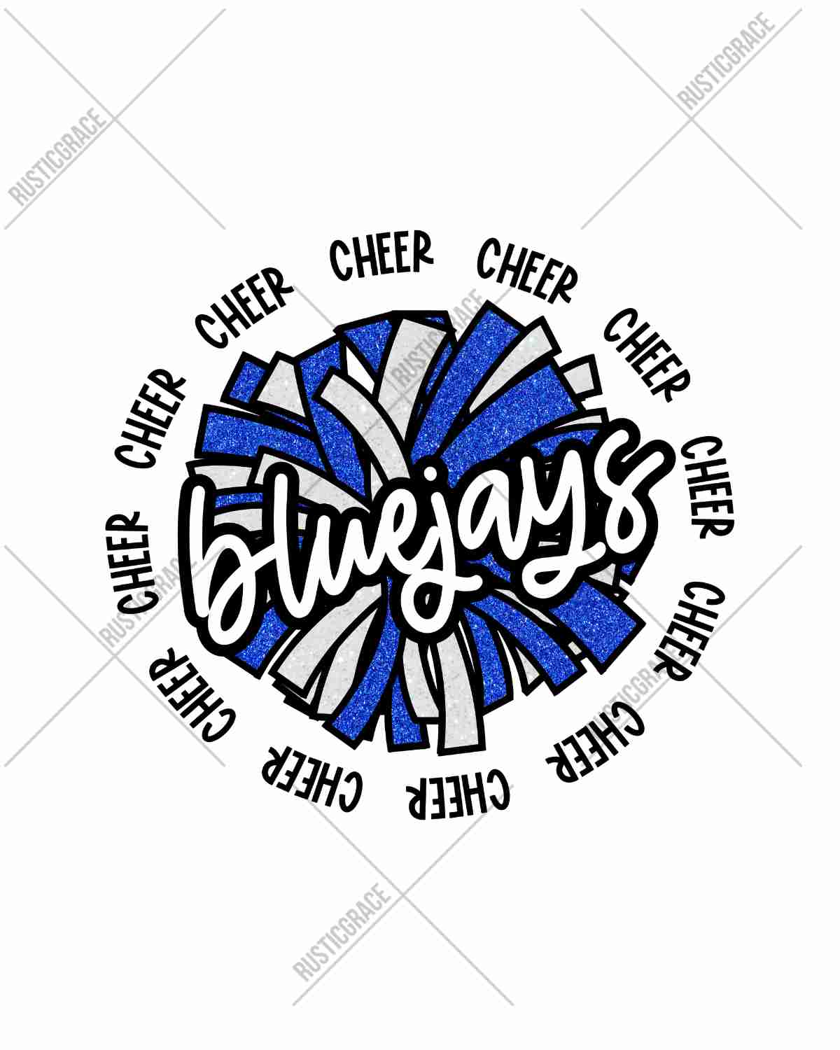 Bluejays Cheer Circle DTF Transfer