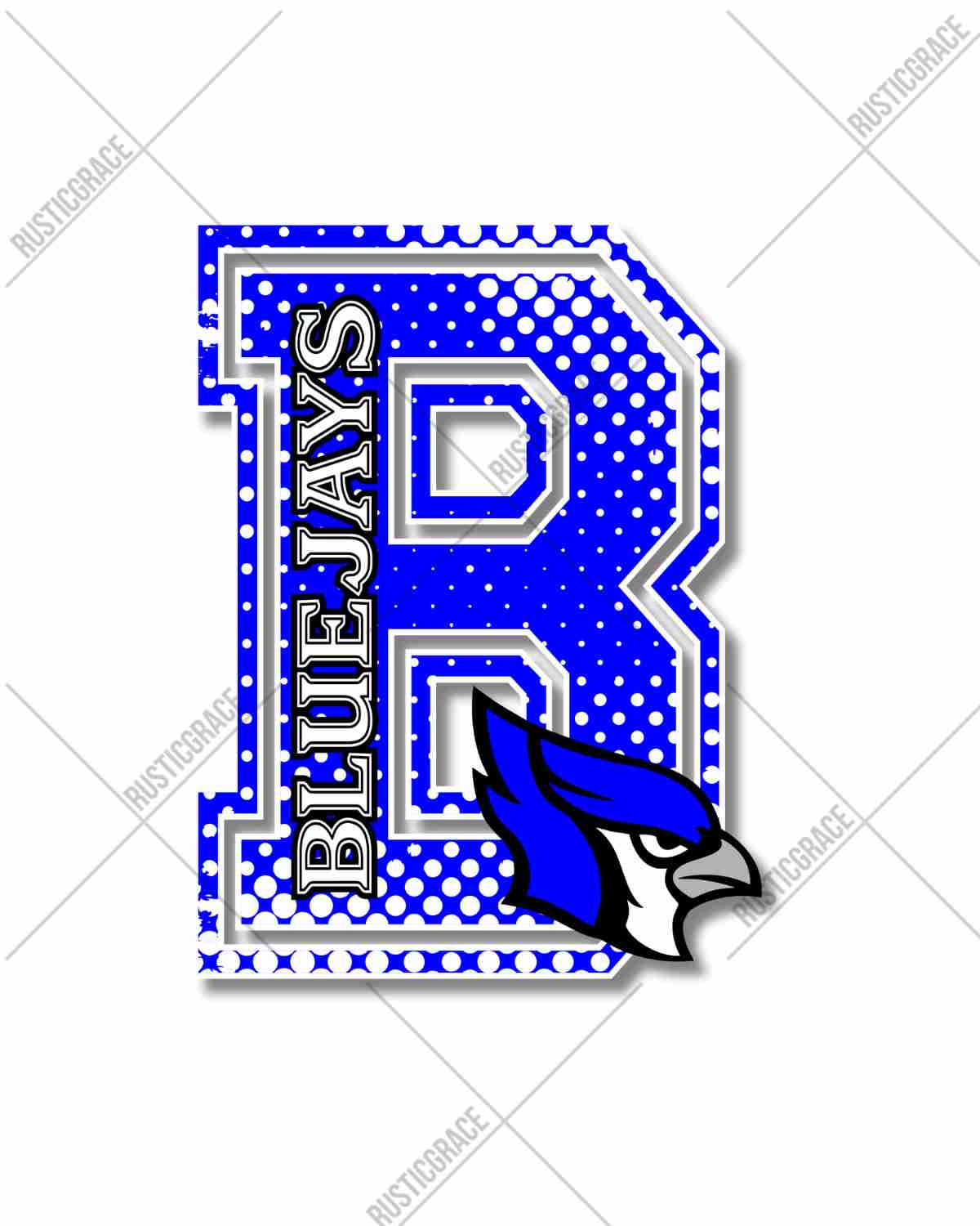 Bluejays Mascot Letter DTF Transfer