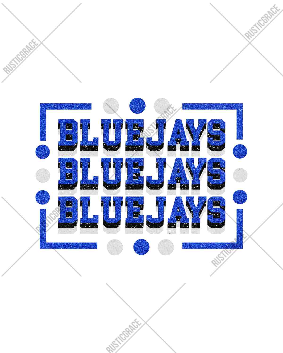 Bluejays Rectangle with Dots DTF Transfer