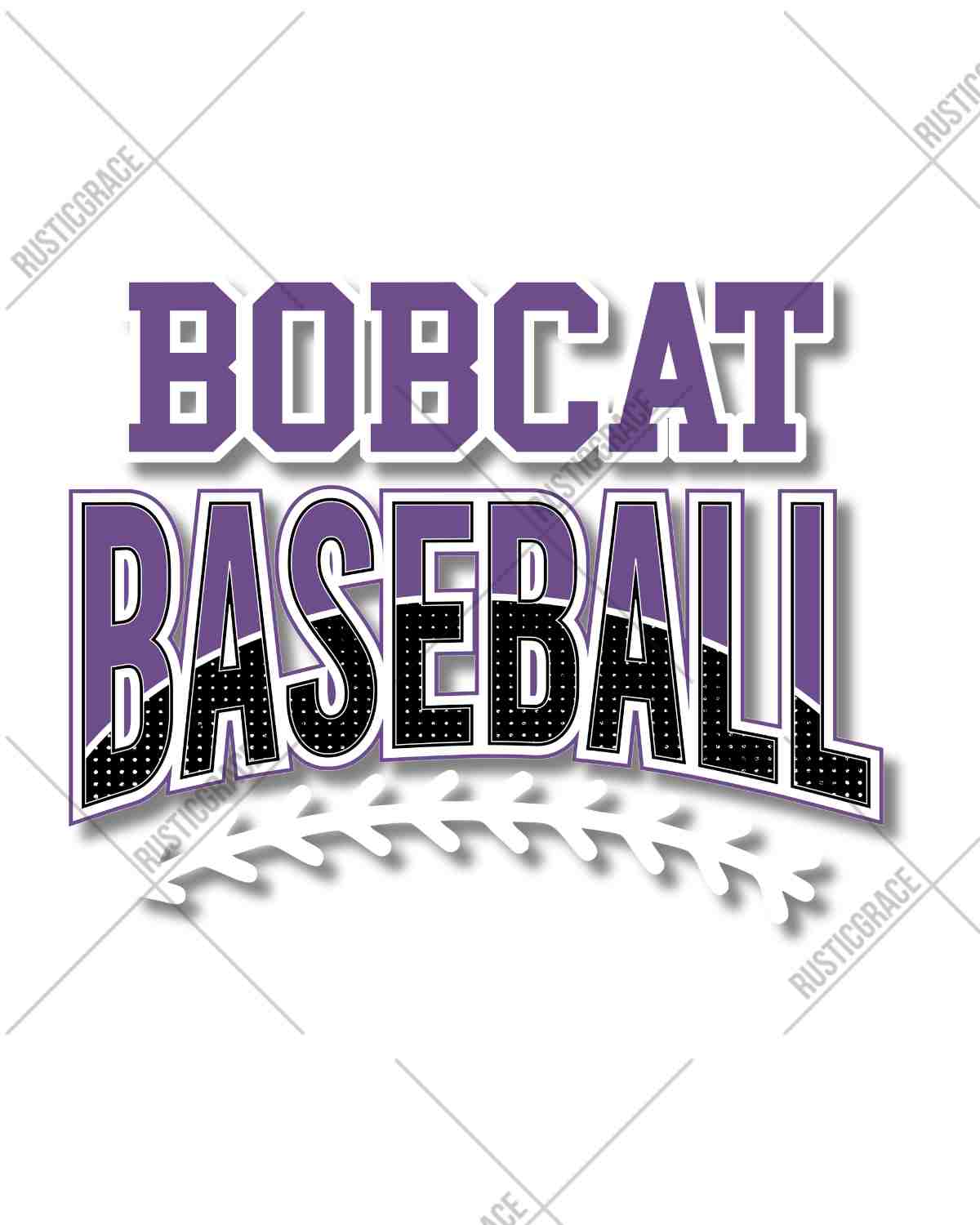 Bobcats Baseball with Laces DTF Transfer