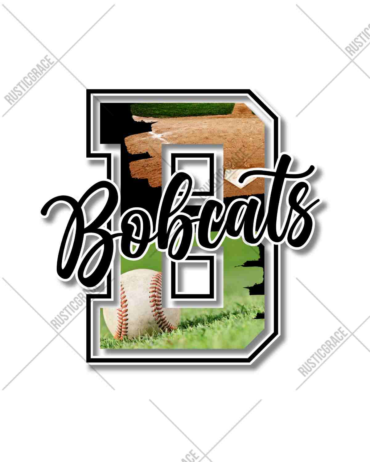 Bobcats Baseball Photo Letter DTF Transfer