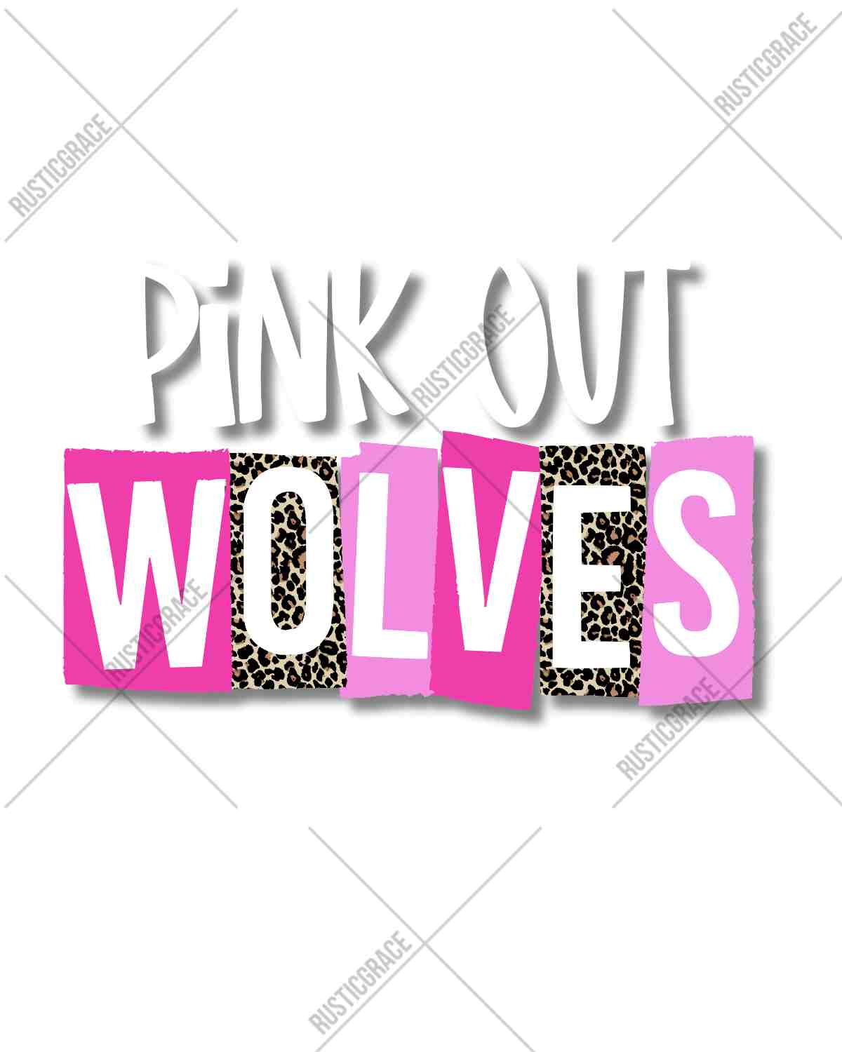 Pink Out Wolves DTF Transfer