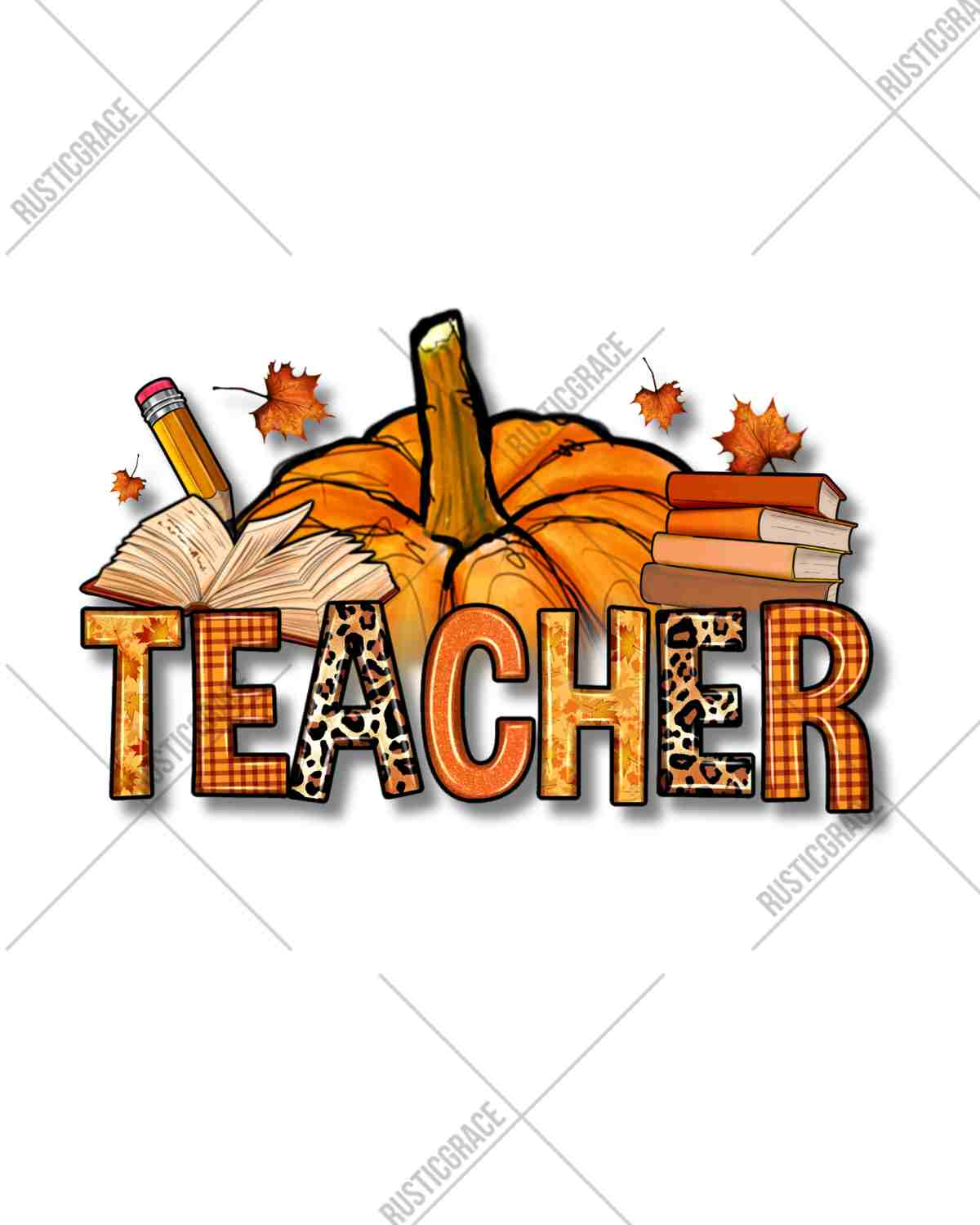 Fall Teacher Pumpkin Top DTF Transfer