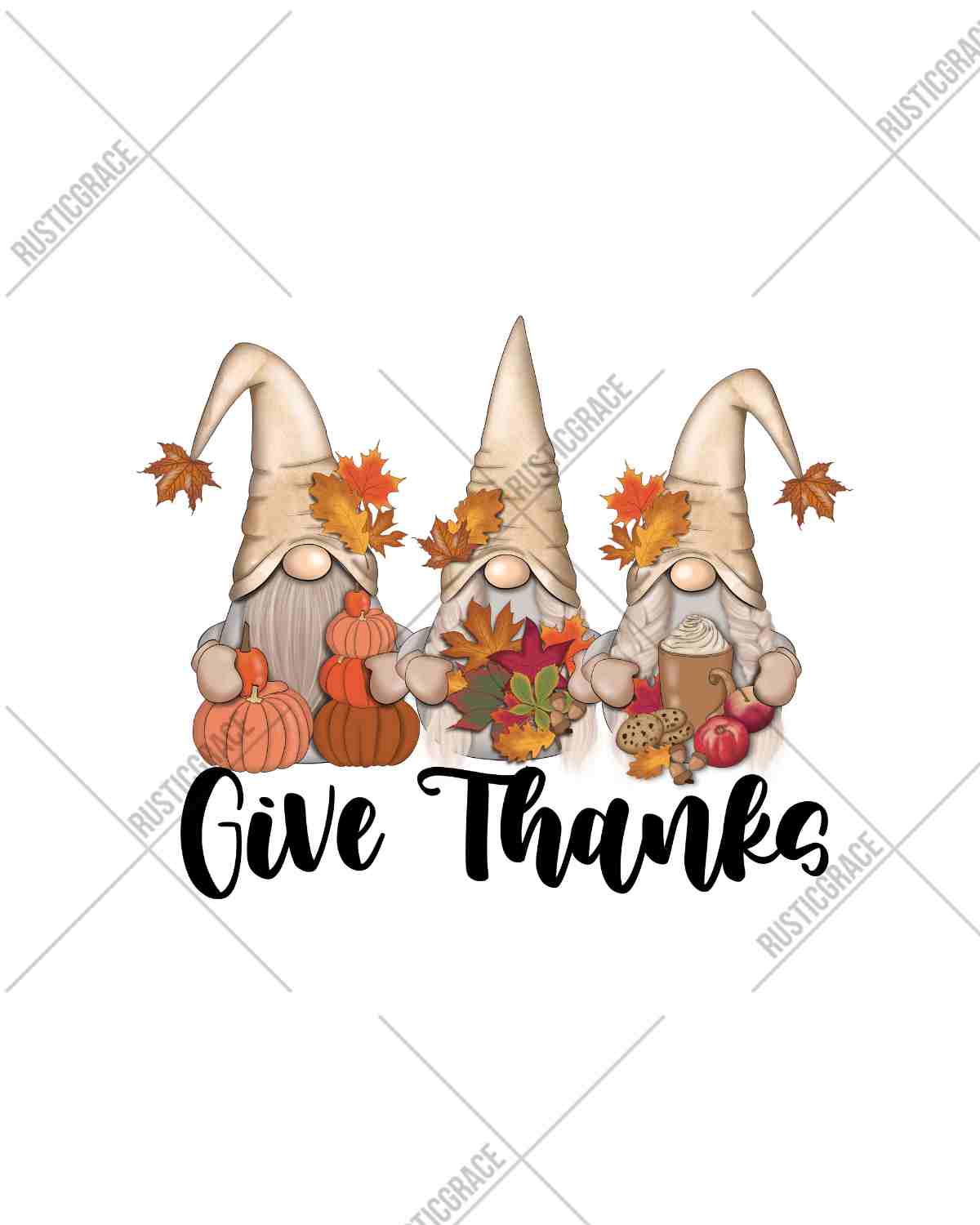 Give Thanks Gnomes DTF Transfer