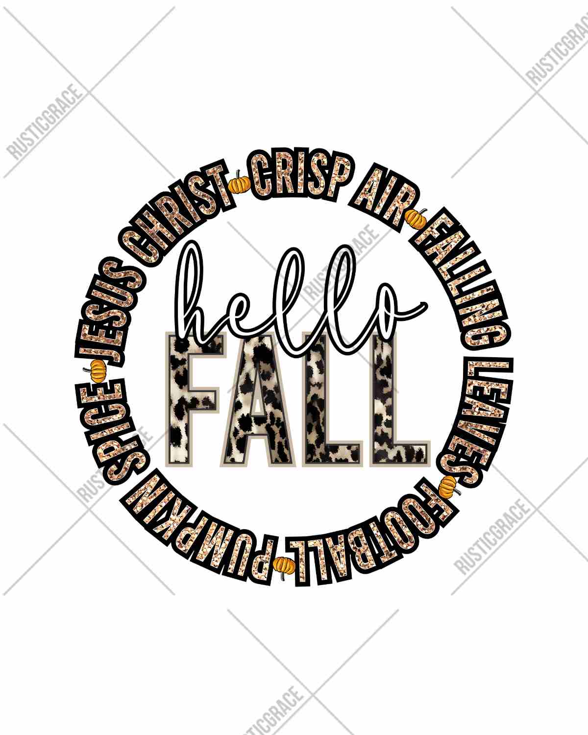 Hello Fall Circle DTF Transfer