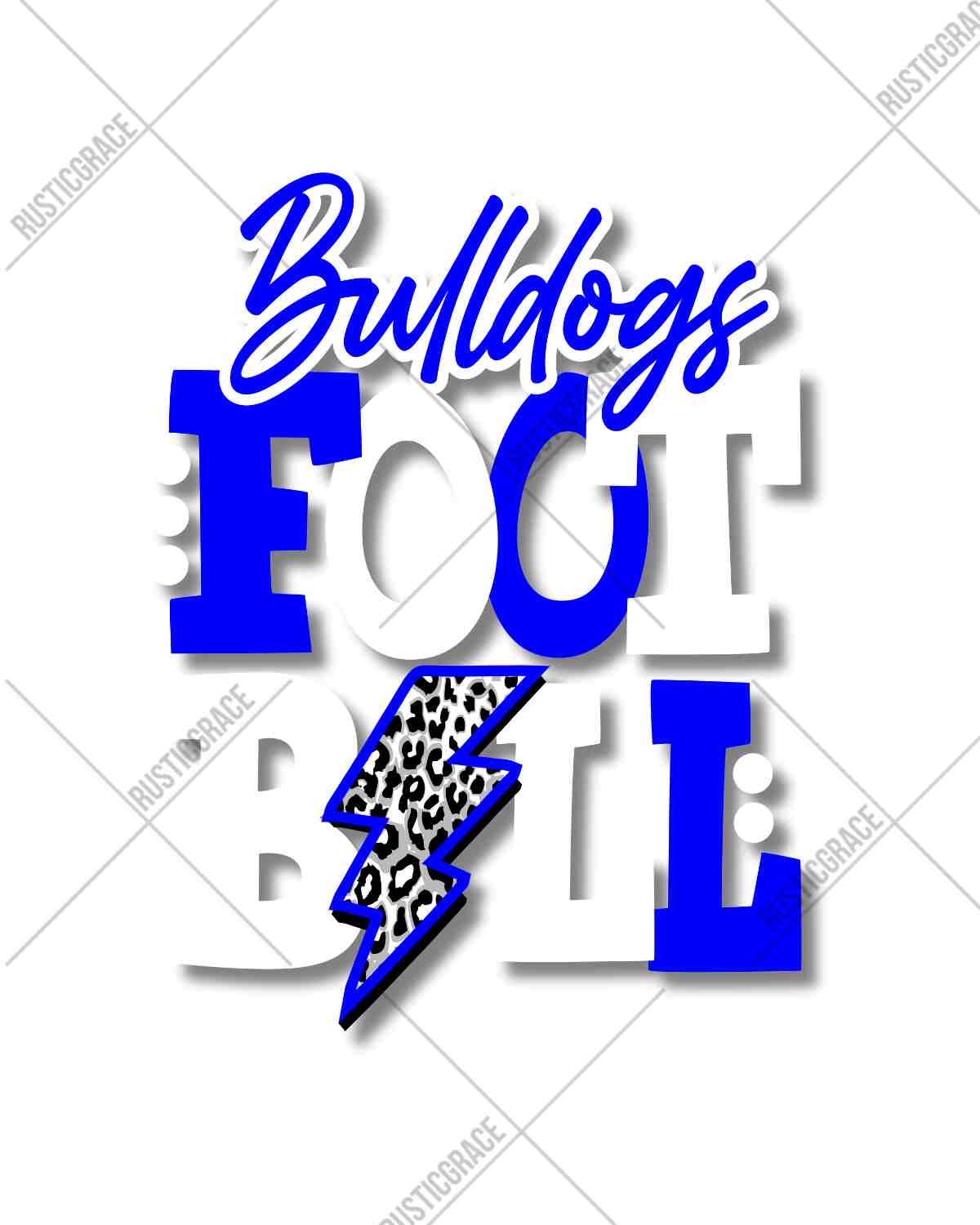 Bulldogs Football with Bolt DTF Transfer