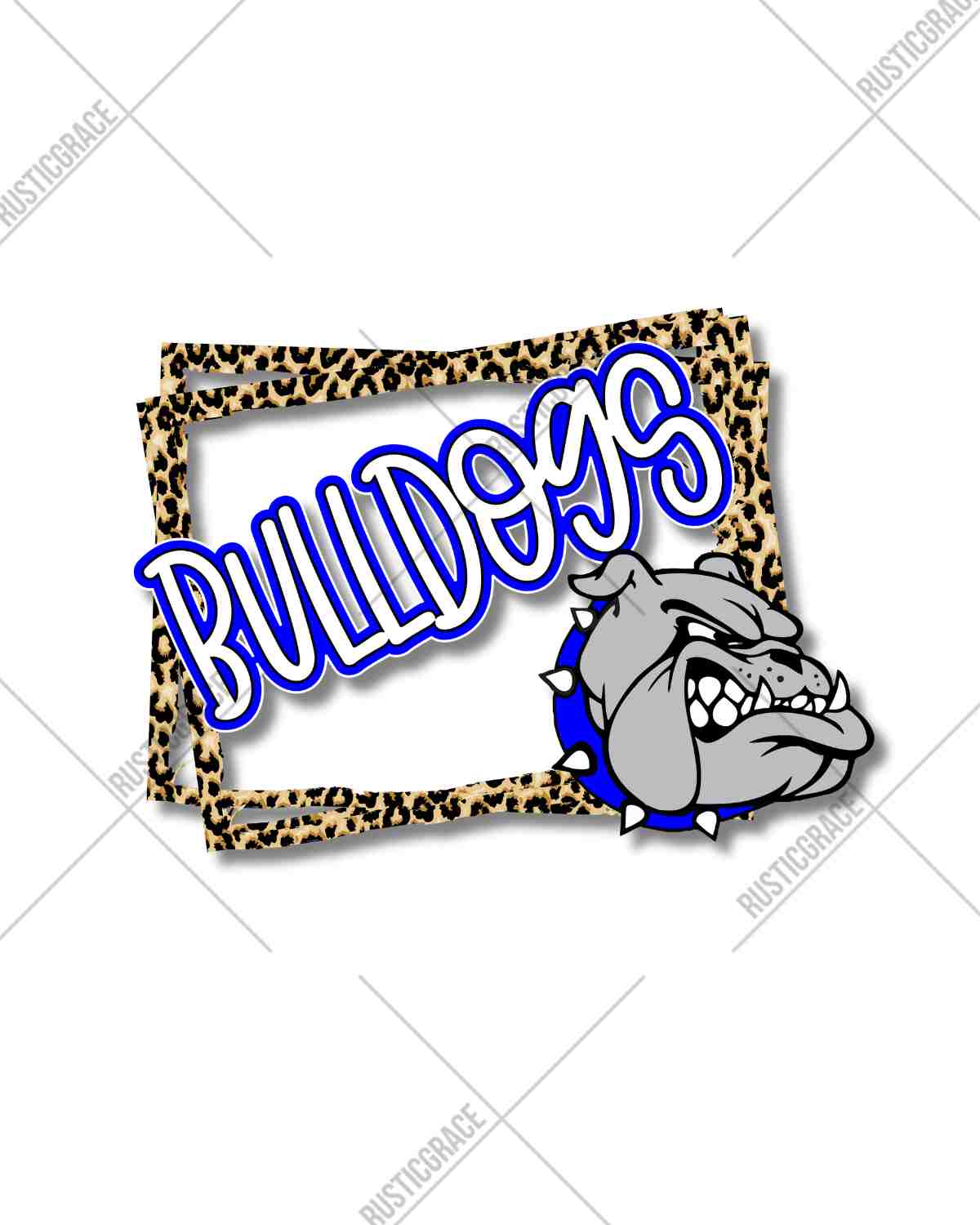 Bulldogs Leopard Border DTF Transfer