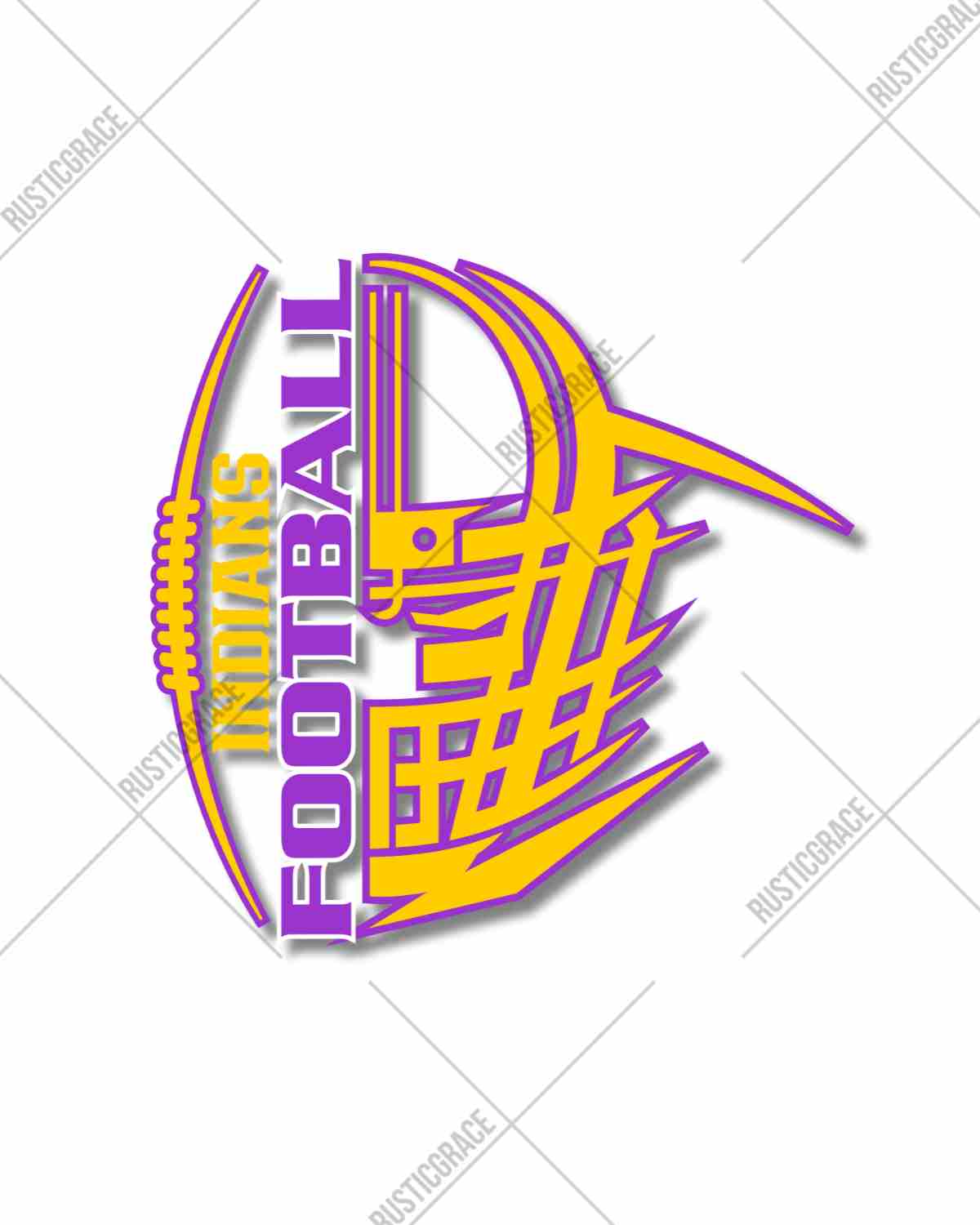 Indians Football Helmet Split DTF Transfer