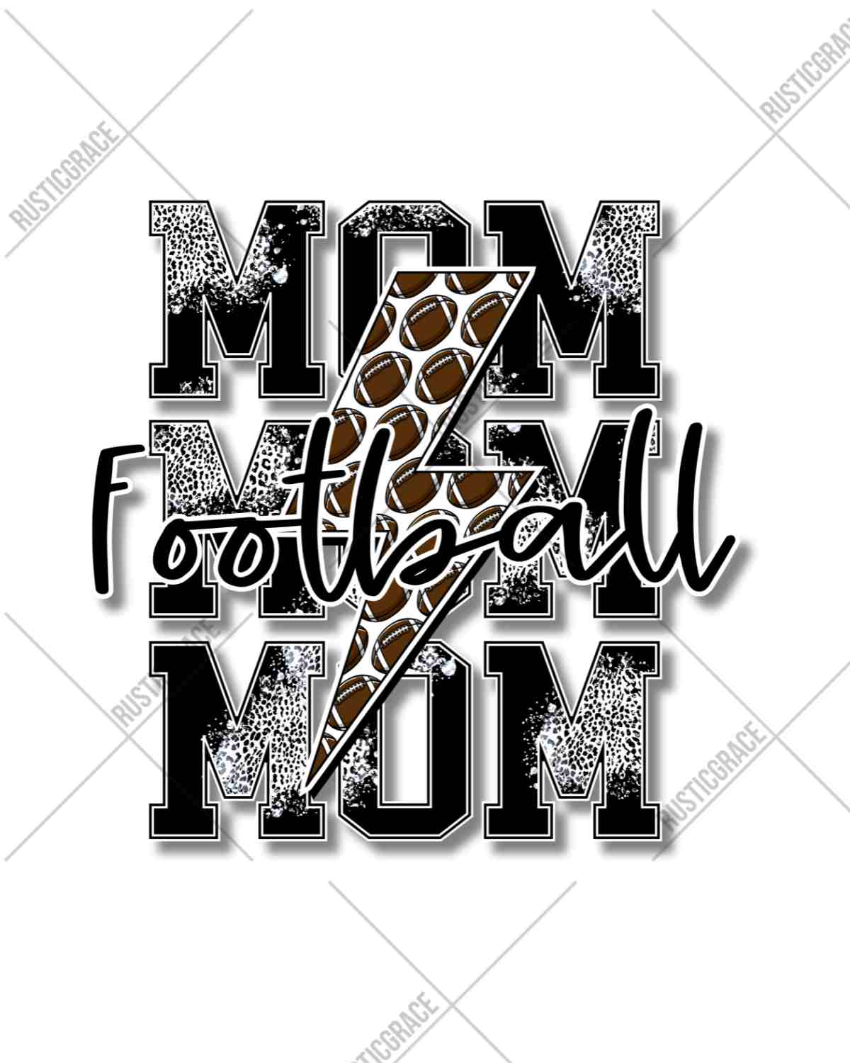 Football Mom Lightning Bolt DTF Transfer