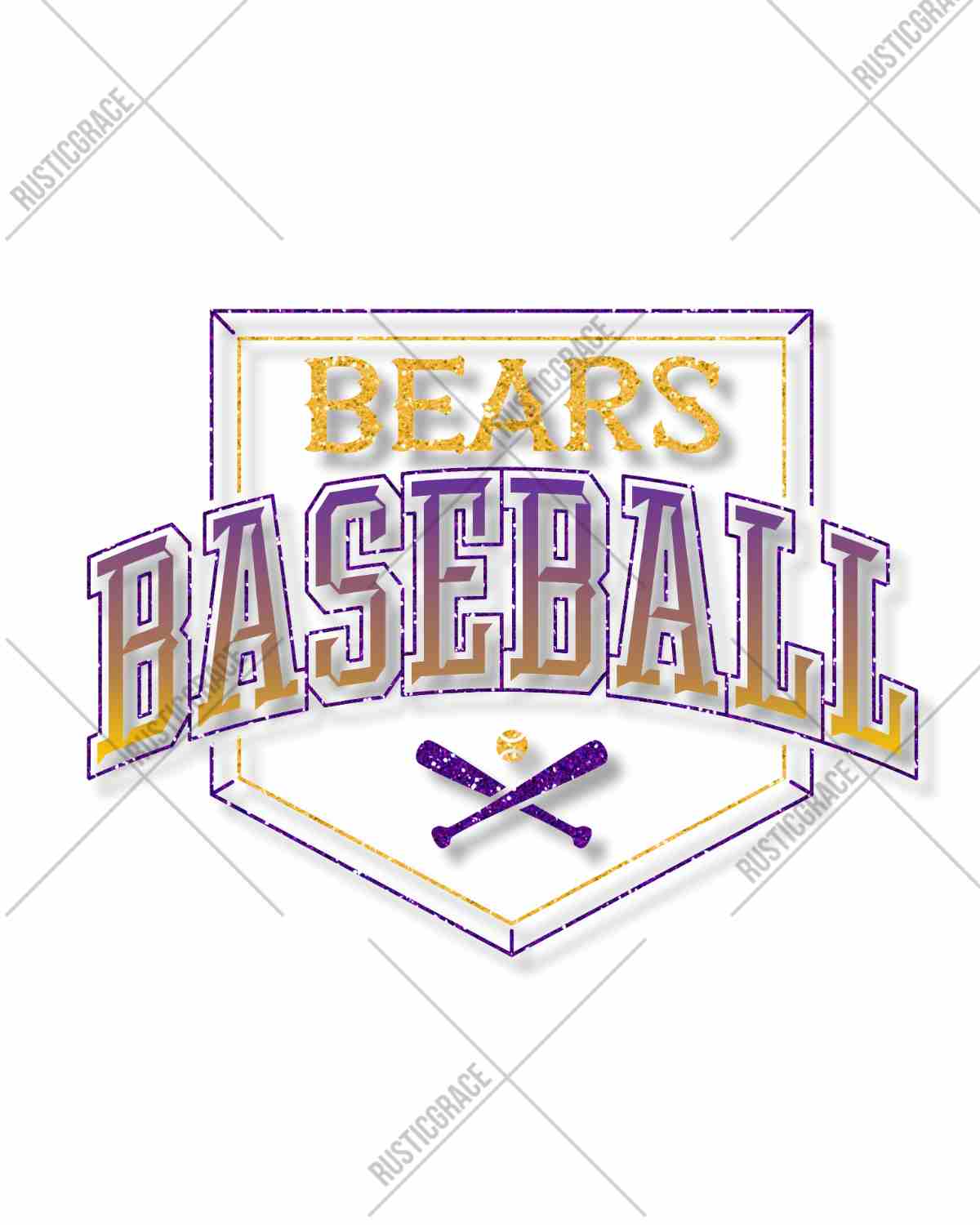 Bears Baseball Home Plate Outline DTF Transfer