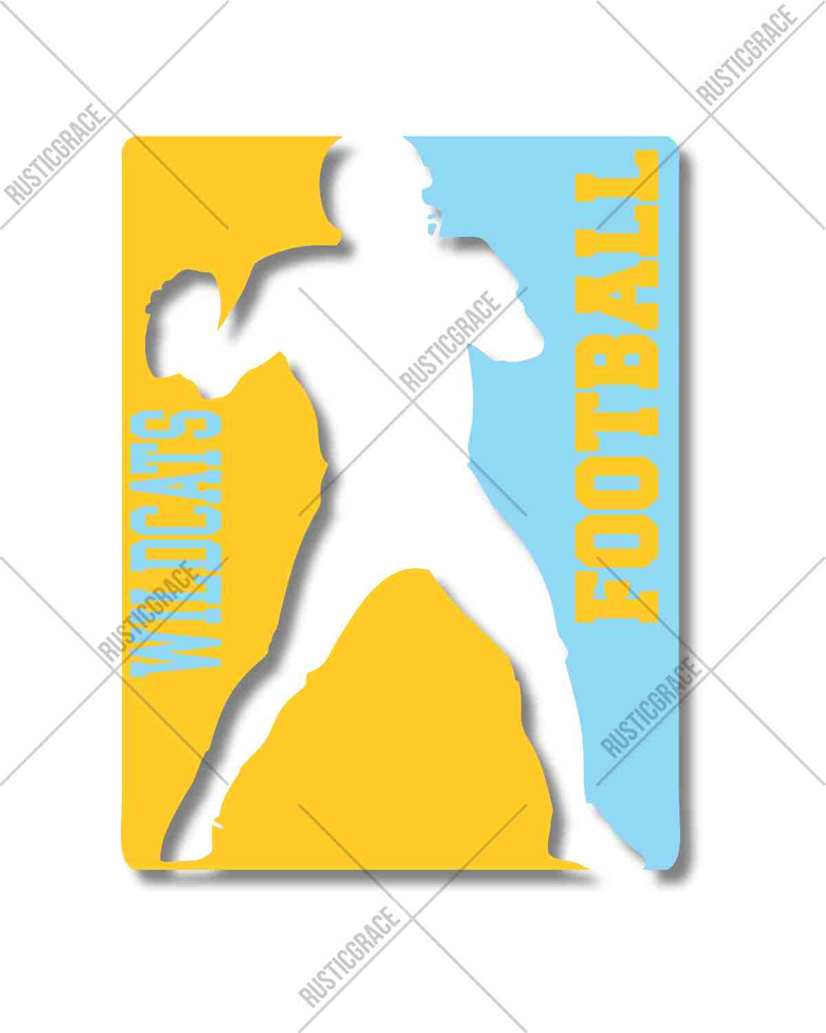 Wildcats Football Silhouette DTF Transfer