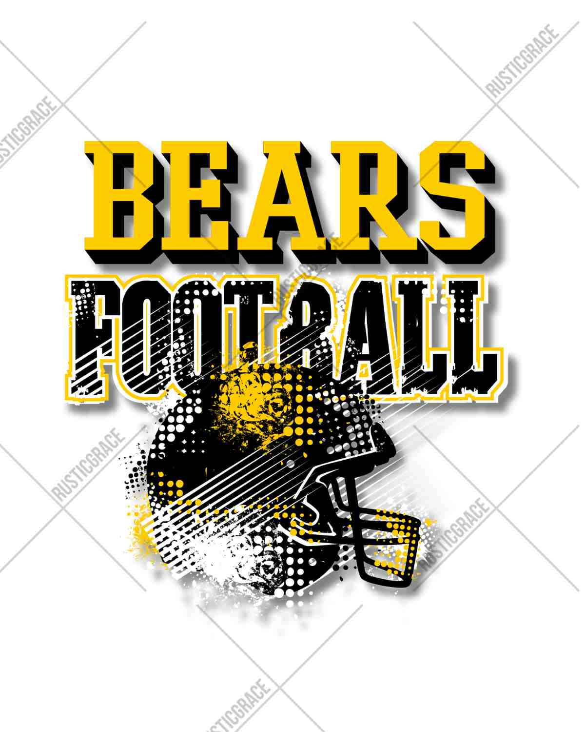 Bears Football Helmet Grunge DTF Transfer