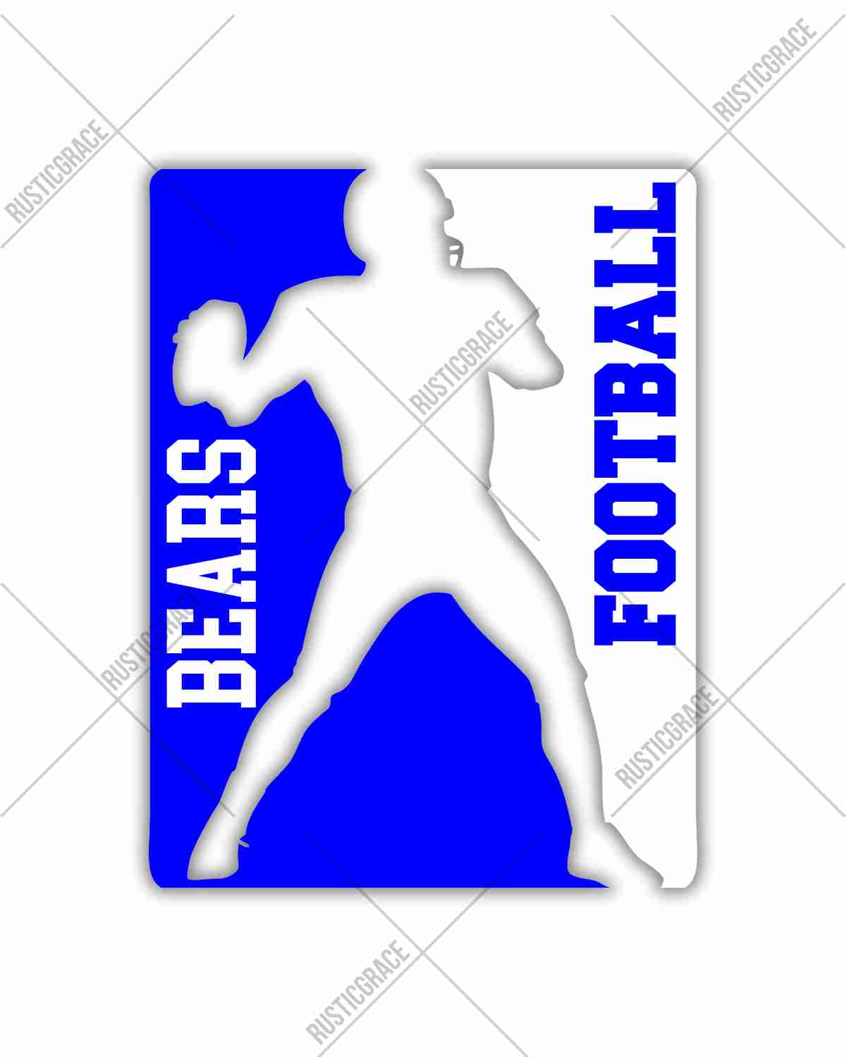 Bears Football Silhouette DTF Transfer