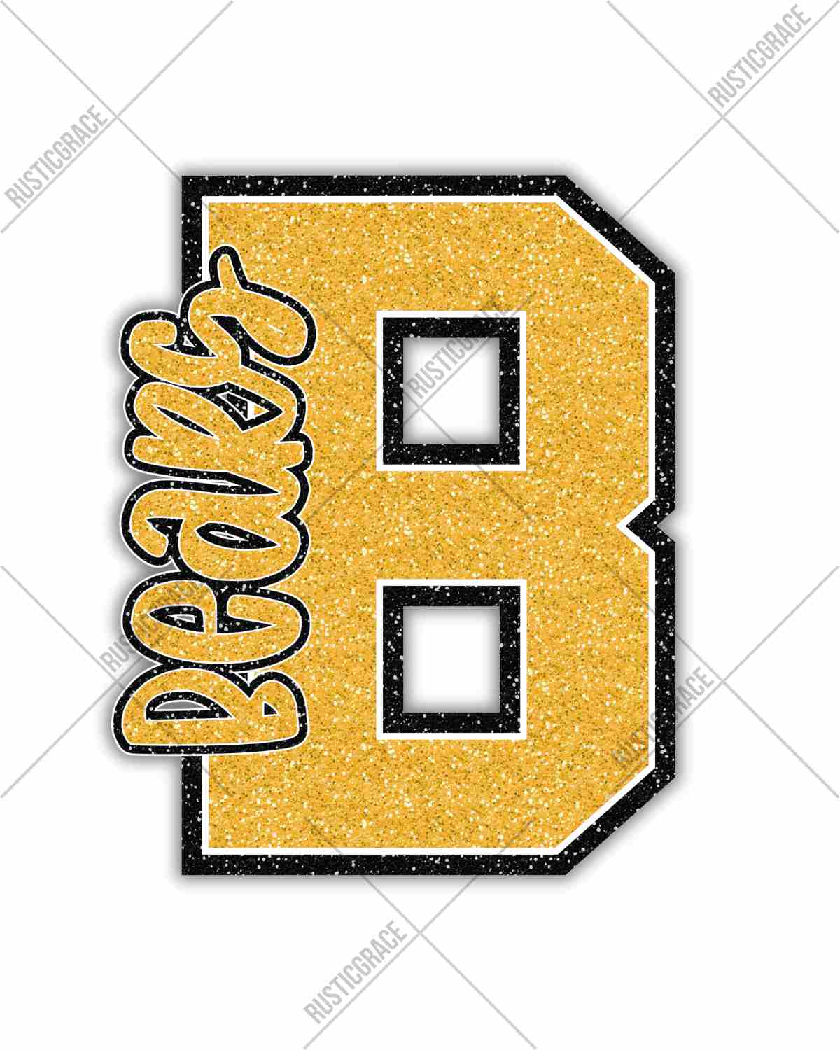 Bears Glitter Letter DTF Transfer