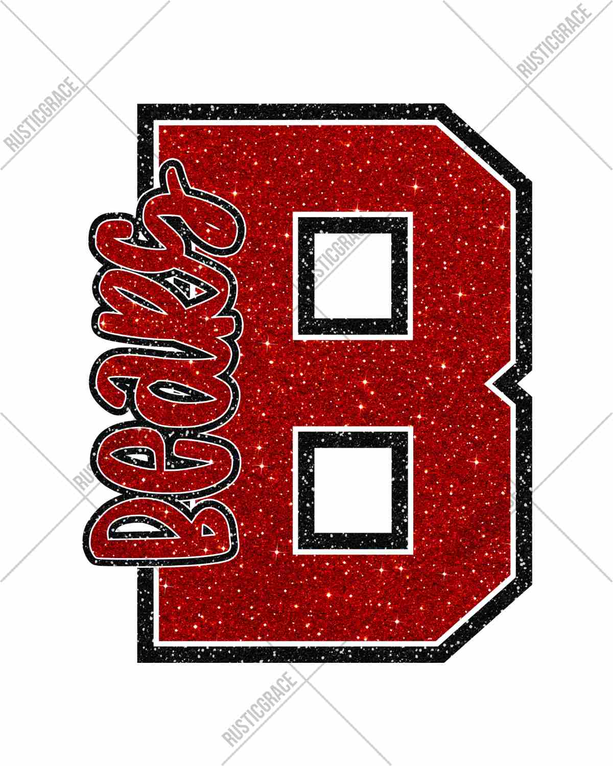 Bears Glitter Letter DTF Transfer