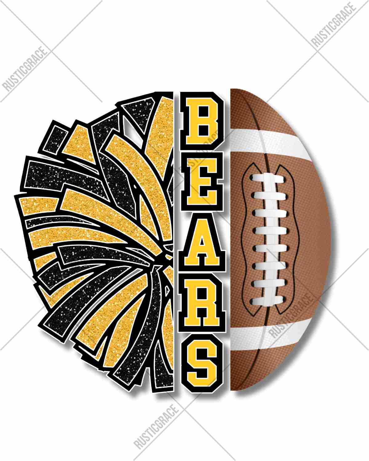 Bears Half Football Half Cheer DTF Transfer
