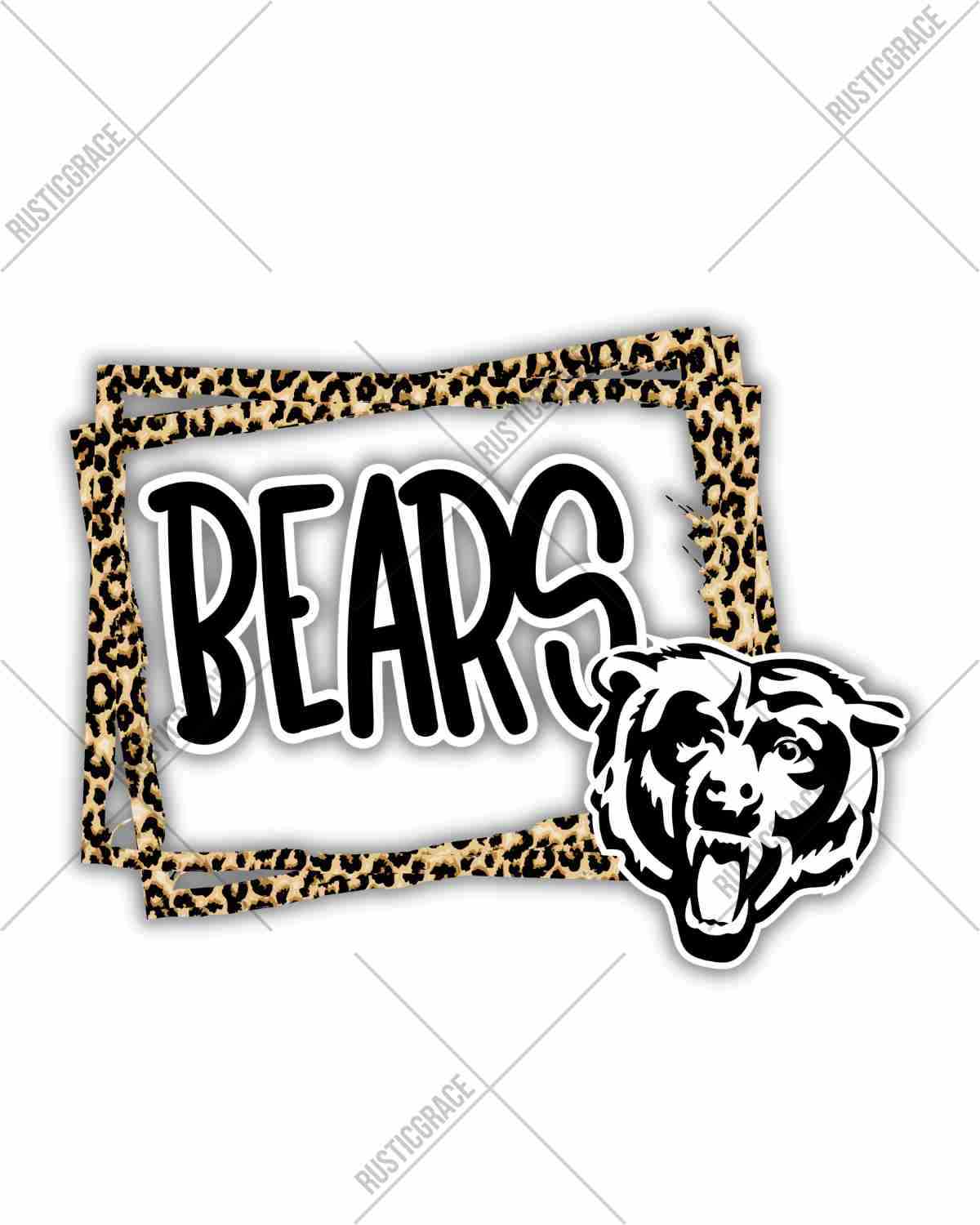 Bears Leopard Border DTF Transfer